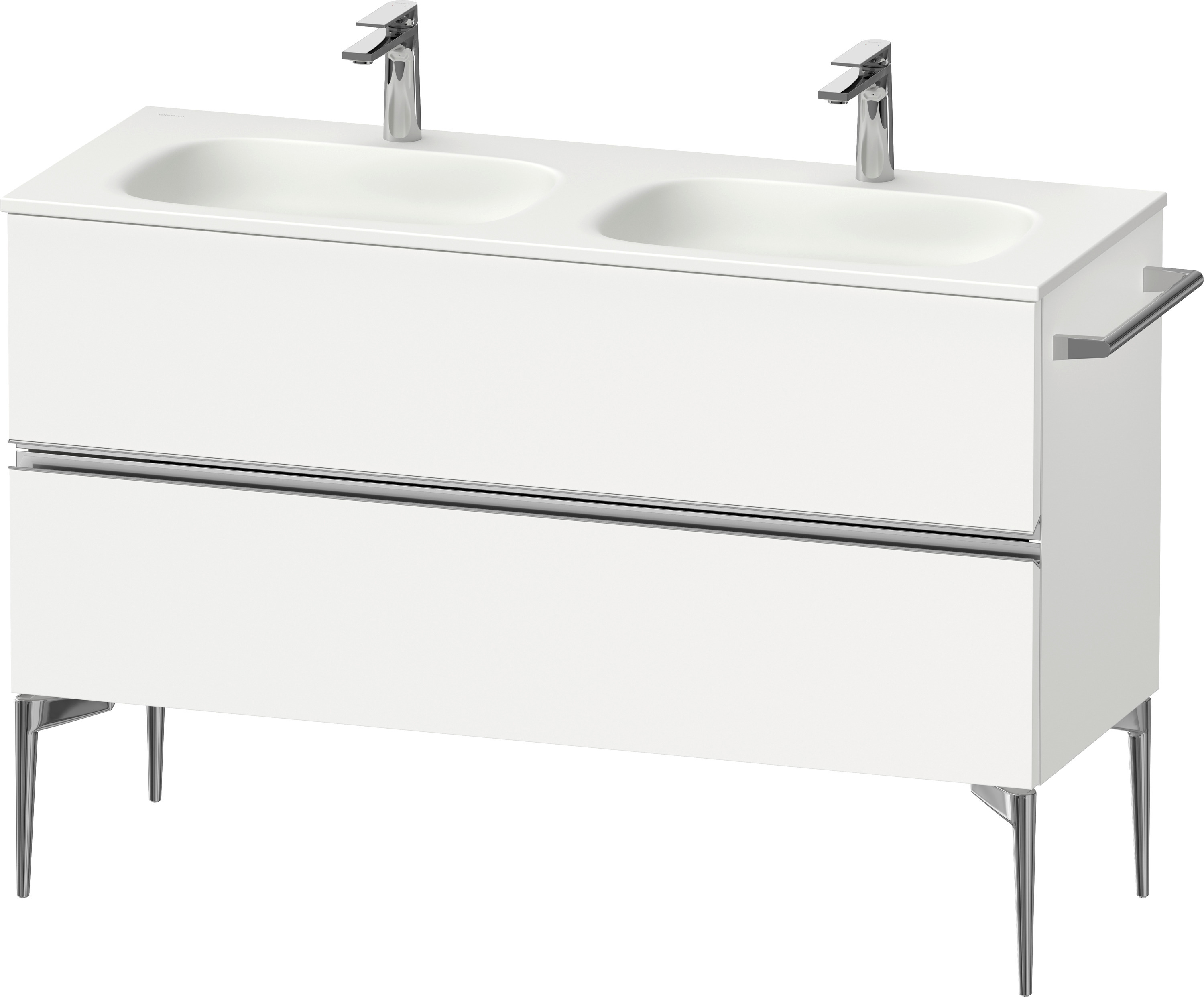 Duravit Sivida dulap 128x47.7x59.2 cm sub chiuveta pe perete alb-crom SV4654010180000