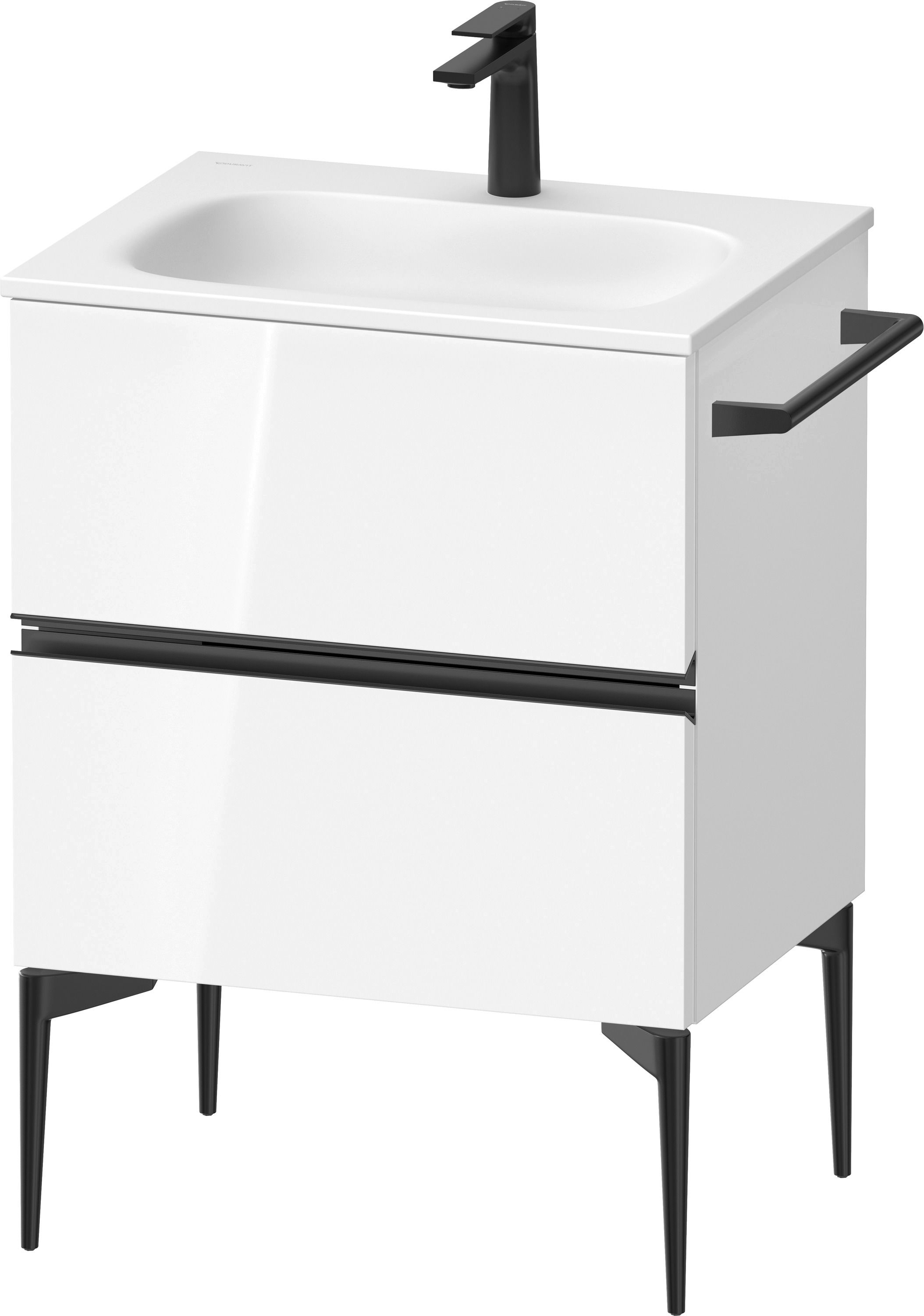 Duravit Sivida dulap 61x47.7x59.2 cm sub chiuveta pe perete alb-negru SV46500BD220000