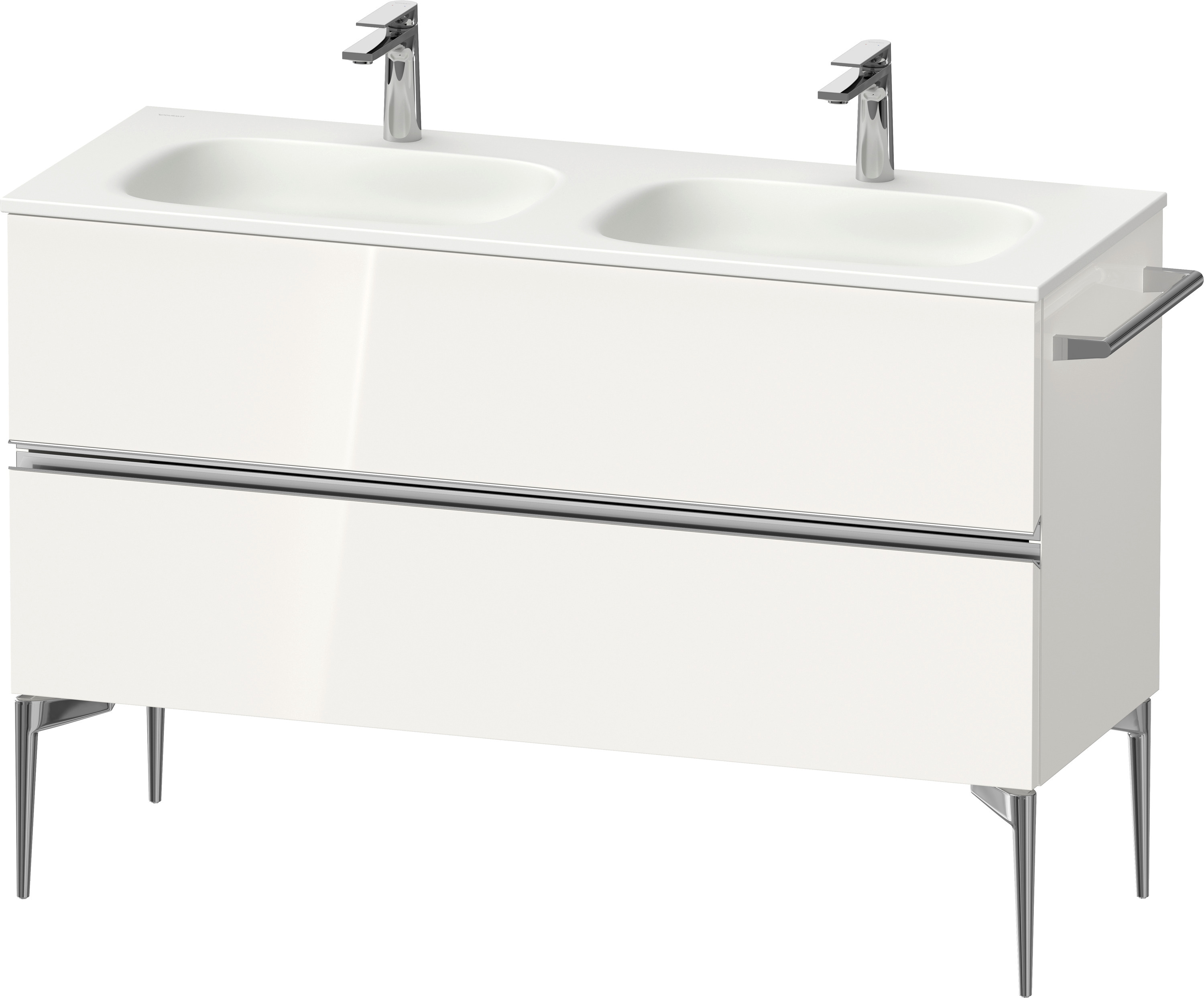 Duravit Sivida dulap 128x47.7x59.2 cm sub chiuveta pe perete alb-crom SV4654010220000