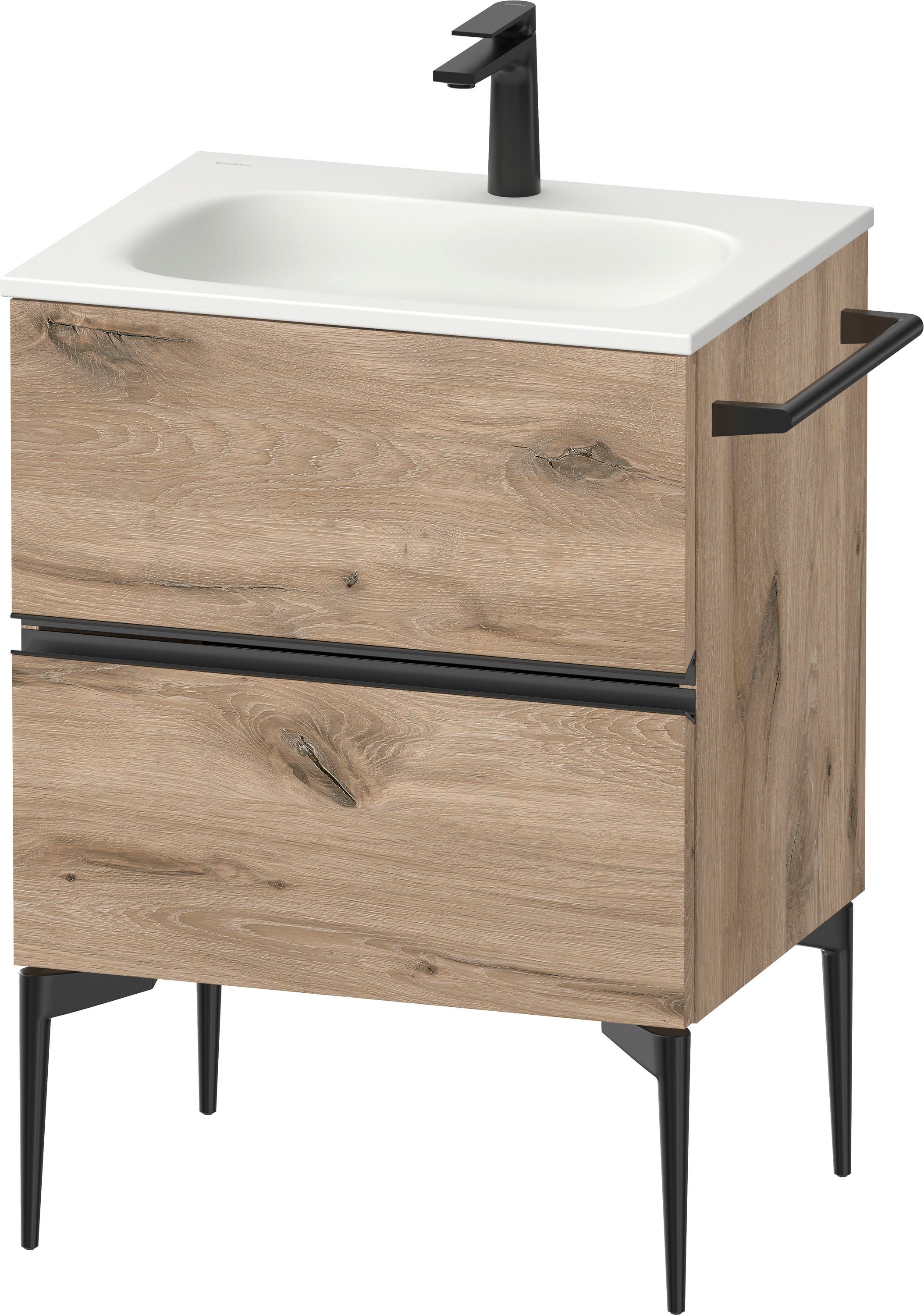 Duravit Sivida dulap 61x47.7x59.2 cm sub chiuveta pe perete negru-stejar SV46500BD550000