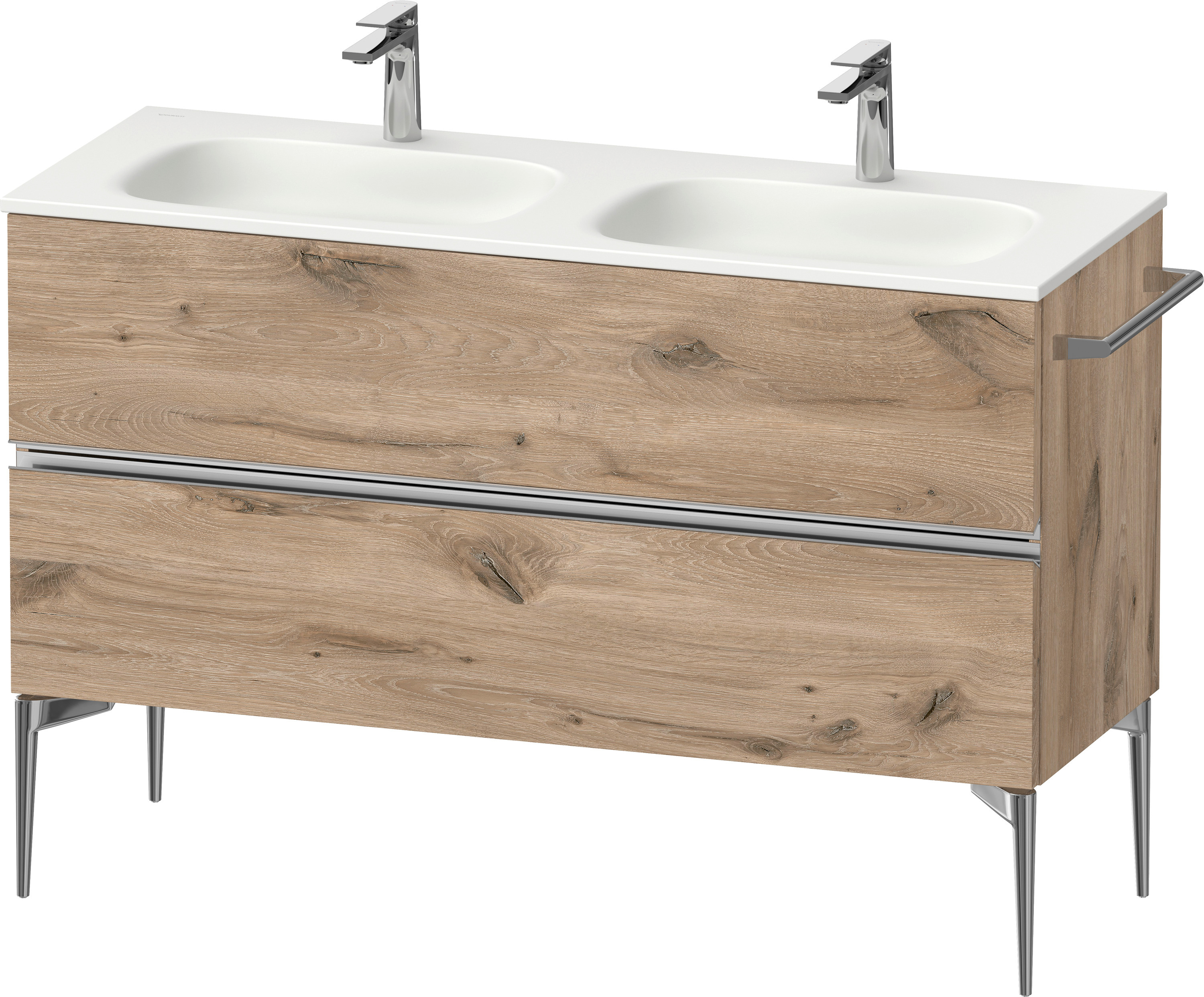 Duravit Sivida dulap 128x47.7x59.2 cm sub chiuveta pe perete stejar-crom SV4654010550000