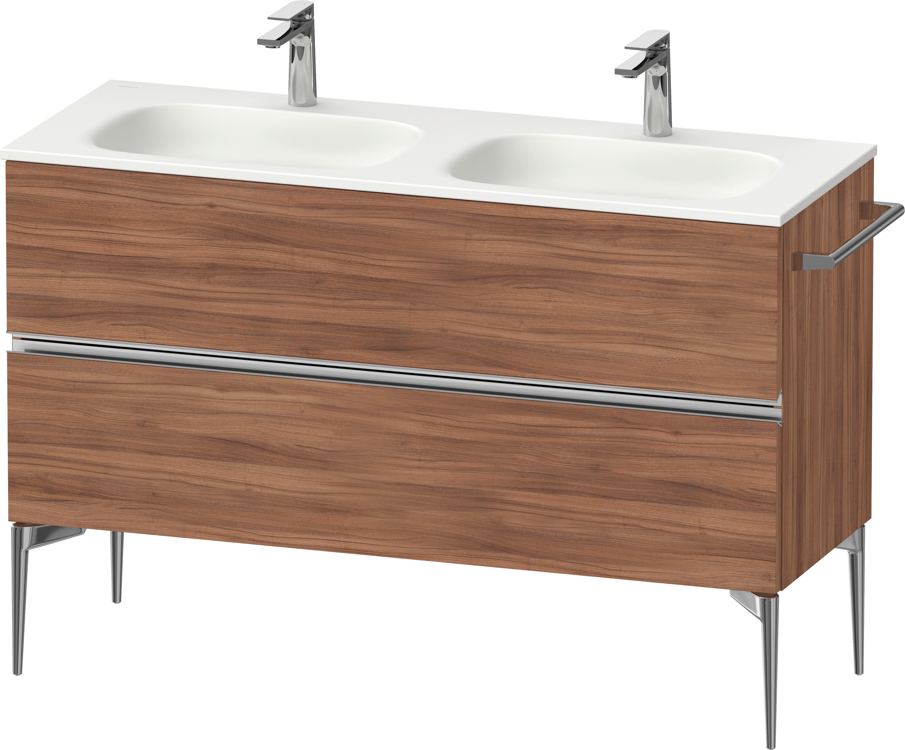 Duravit Sivida dulap 128x47.7x59.2 cm sub chiuveta pe perete nucă-crom SV4654010790000