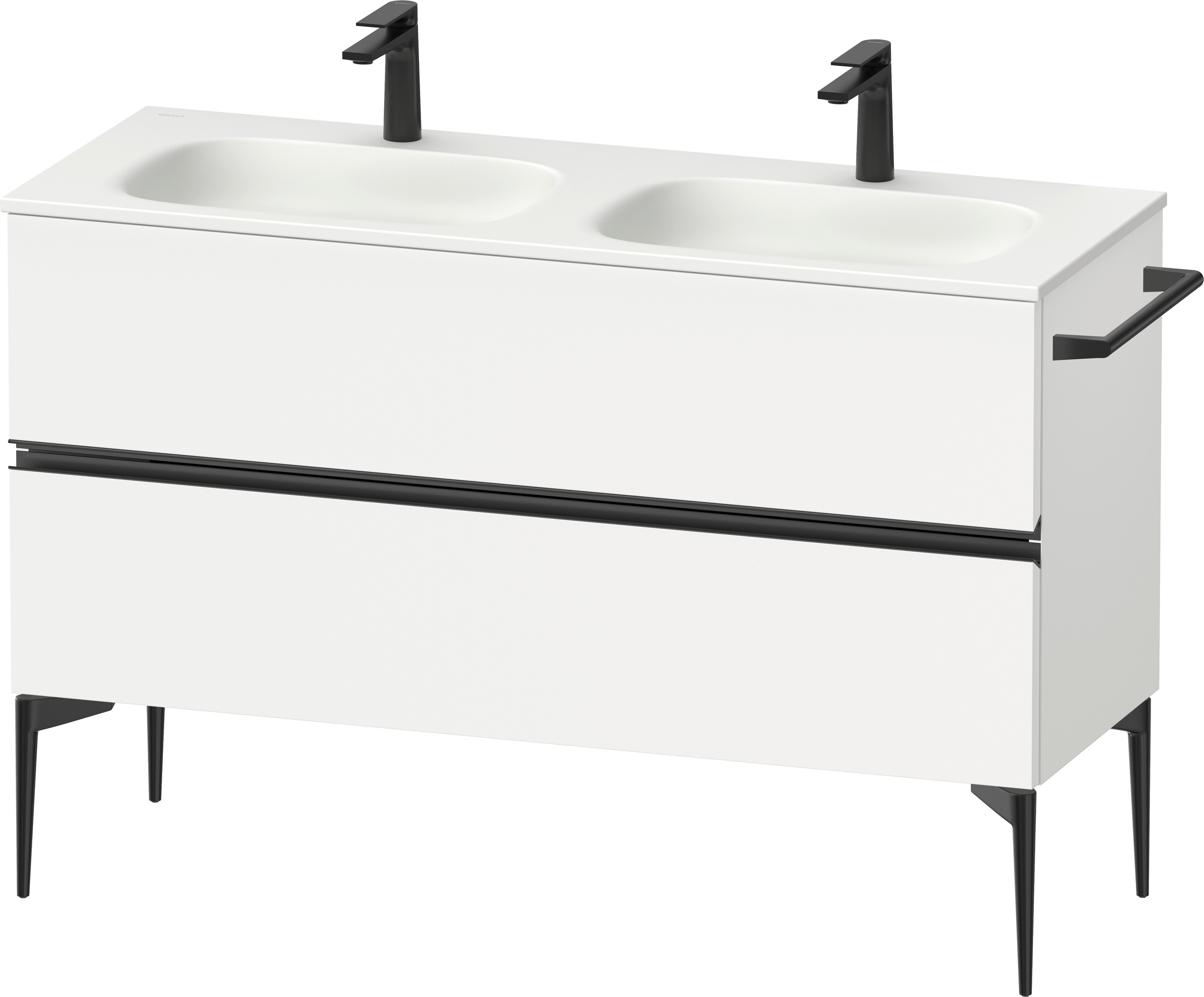 Duravit Sivida dulap 128x47.7x59.2 cm sub chiuveta pe perete alb-negru SV46540BD180000