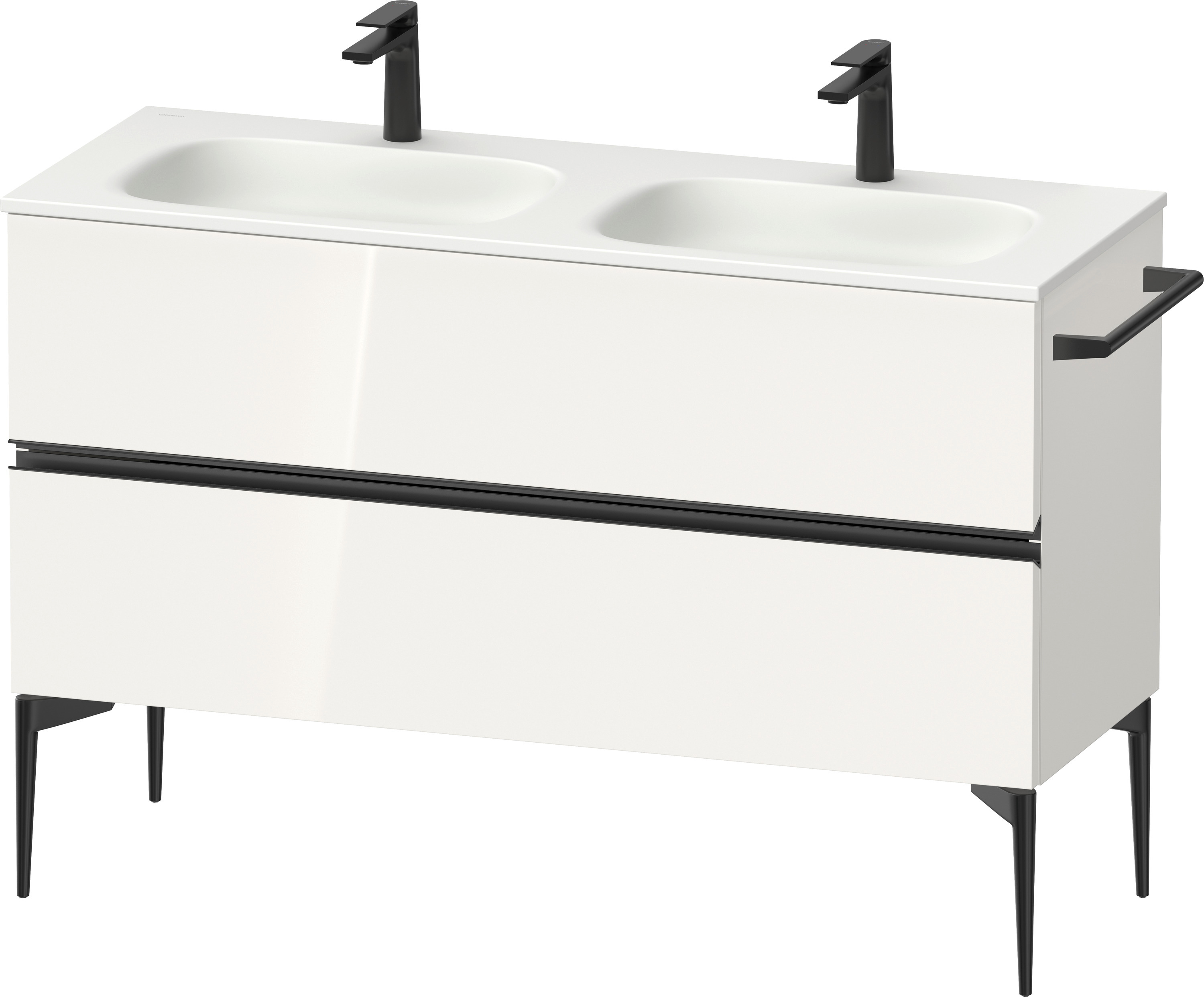 Duravit Sivida dulap 128x47.7x59.2 cm sub chiuveta pe perete alb-negru SV46540BD220000