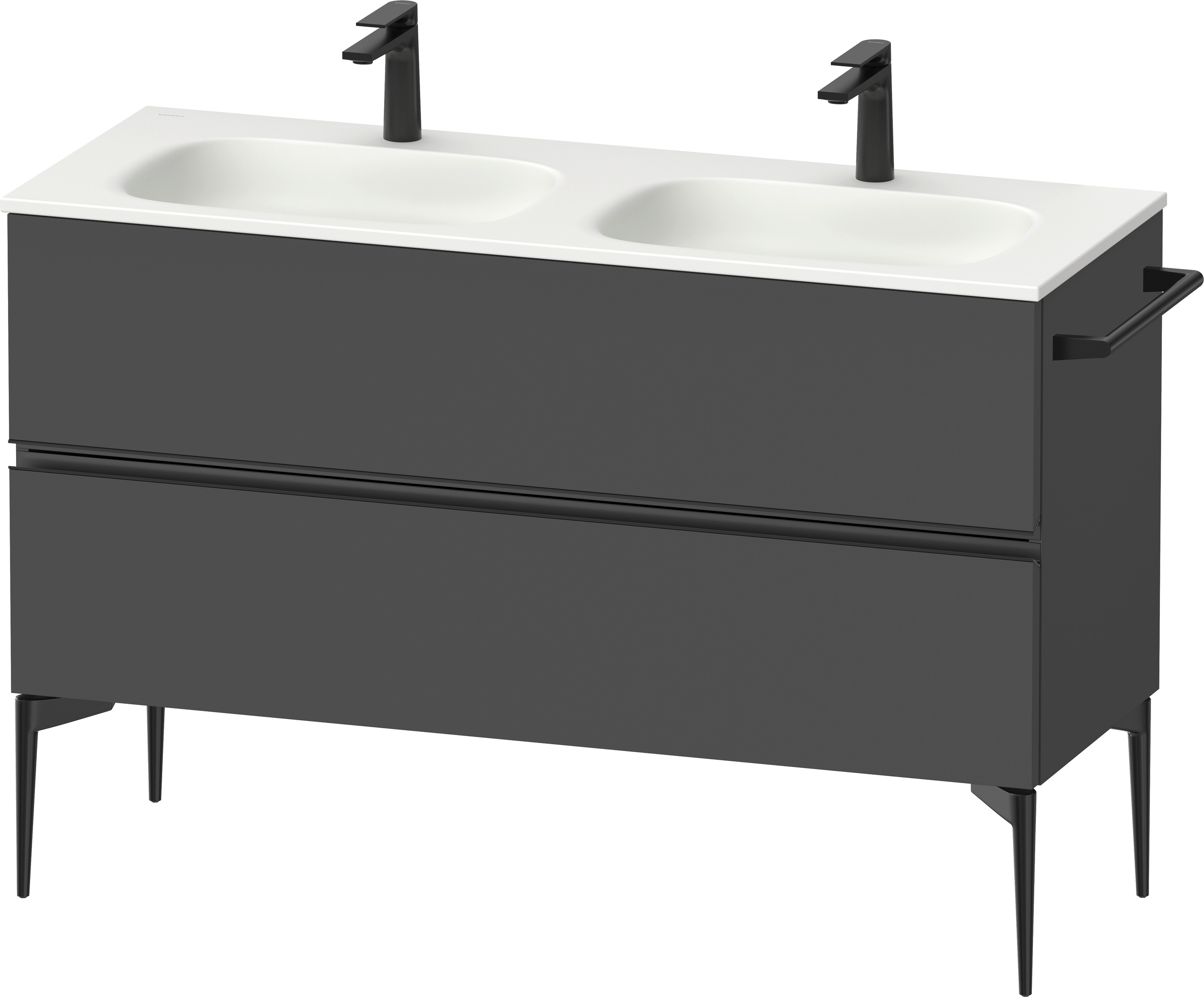 Duravit Sivida dulap 128x47.7x59.2 cm sub chiuveta pe perete negru-grafit SV46540BD490000