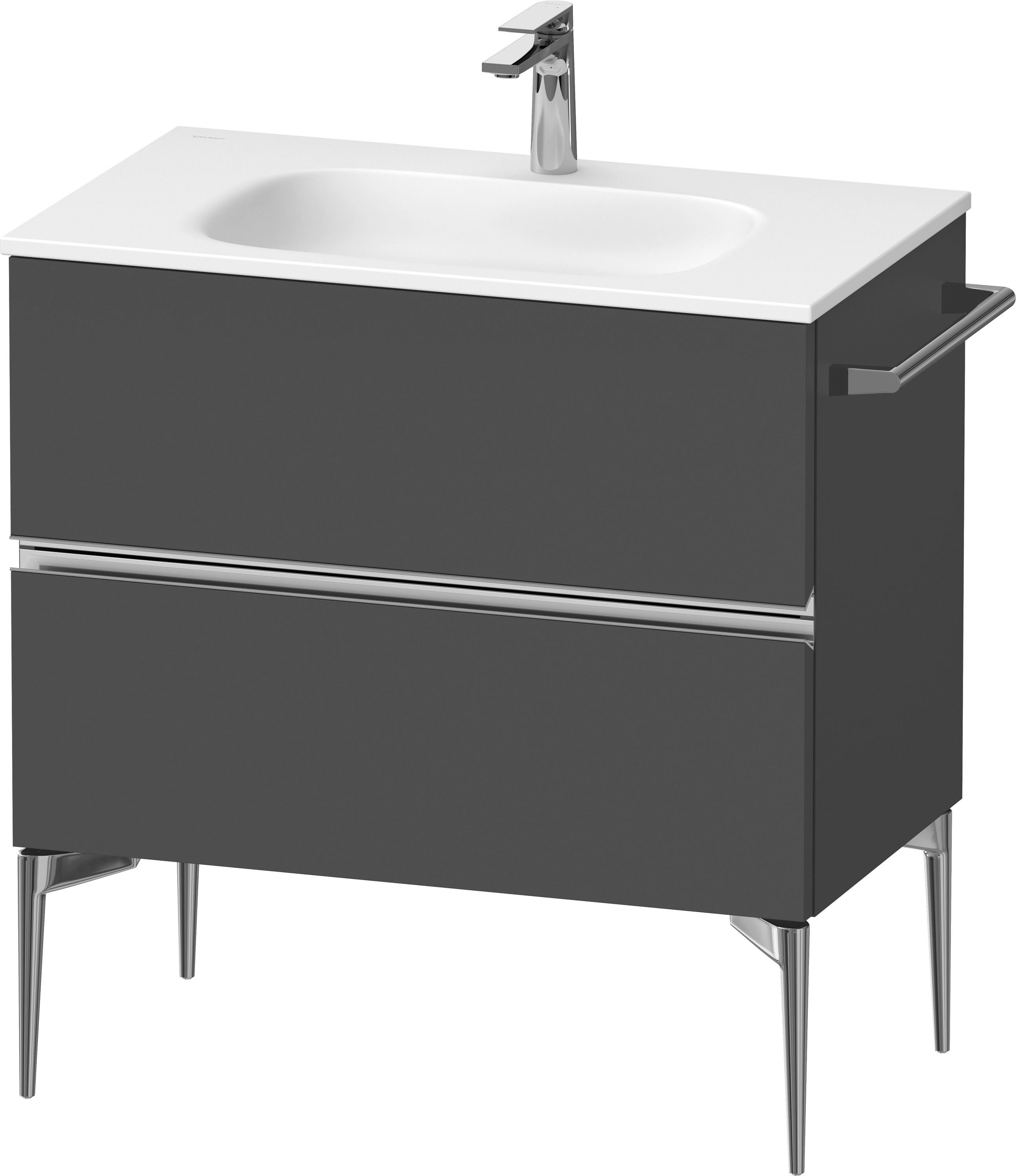 Duravit Sivida dulap 81x47.7x59.2 cm sub chiuveta pe perete grafit-crom SV4651010490000