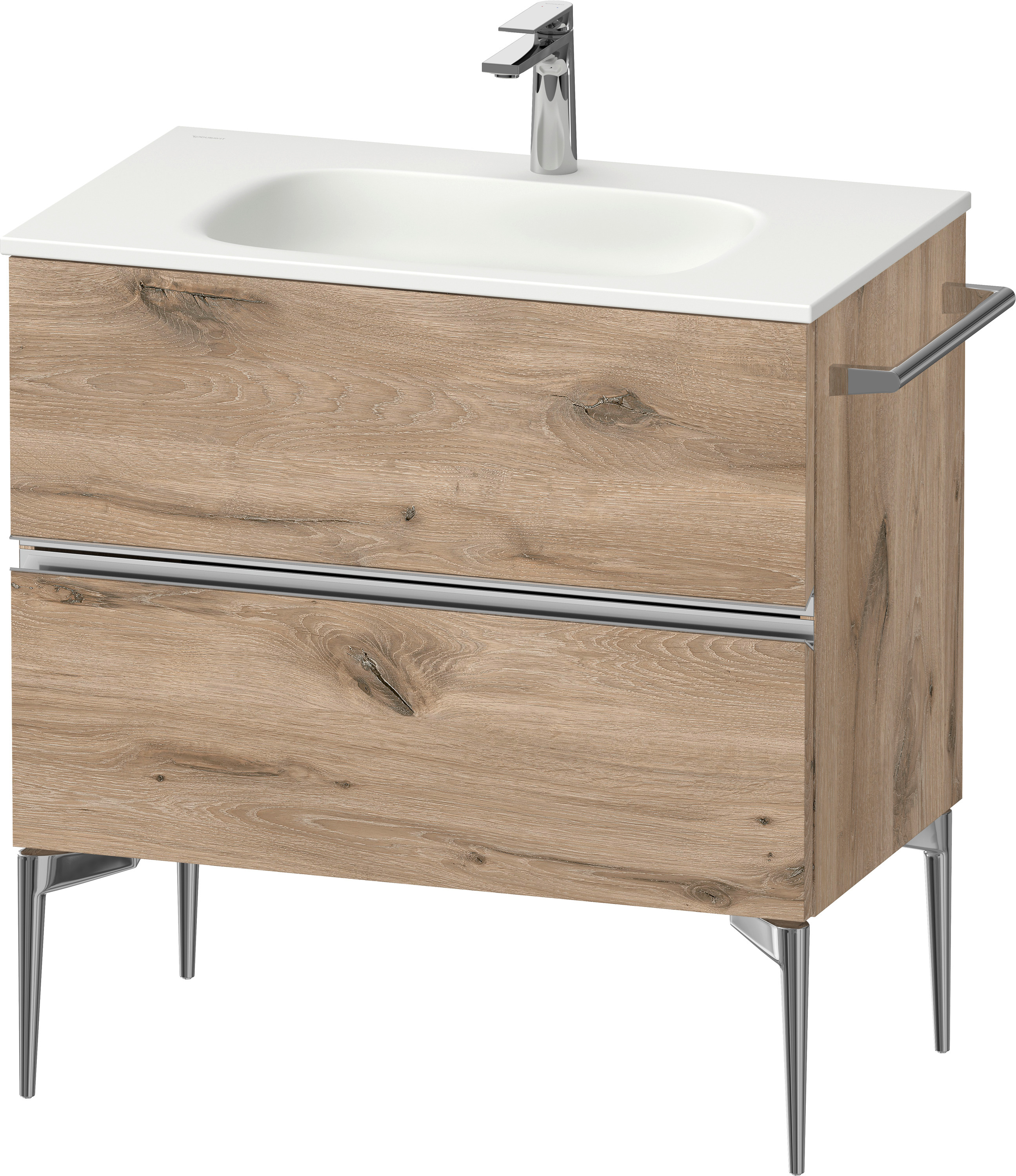 Duravit Sivida dulap 81x47.7x59.2 cm sub chiuveta pe perete stejar-crom SV4651010550000