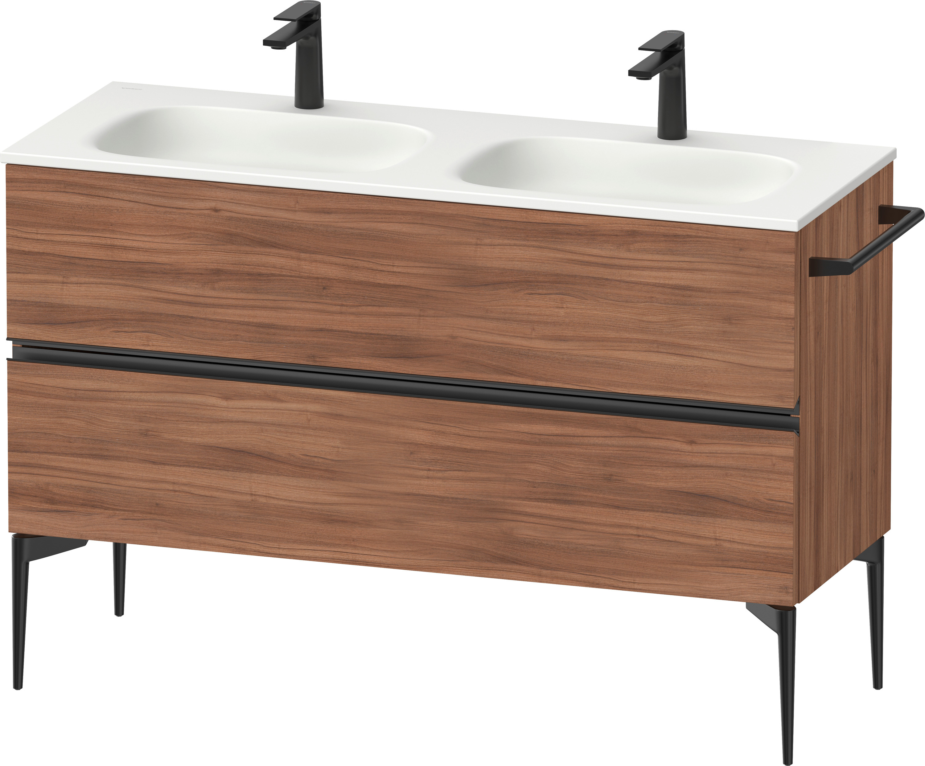 Duravit Sivida dulap 128x47.7x59.2 cm sub chiuveta pe perete negru-nucă SV46540BD790000