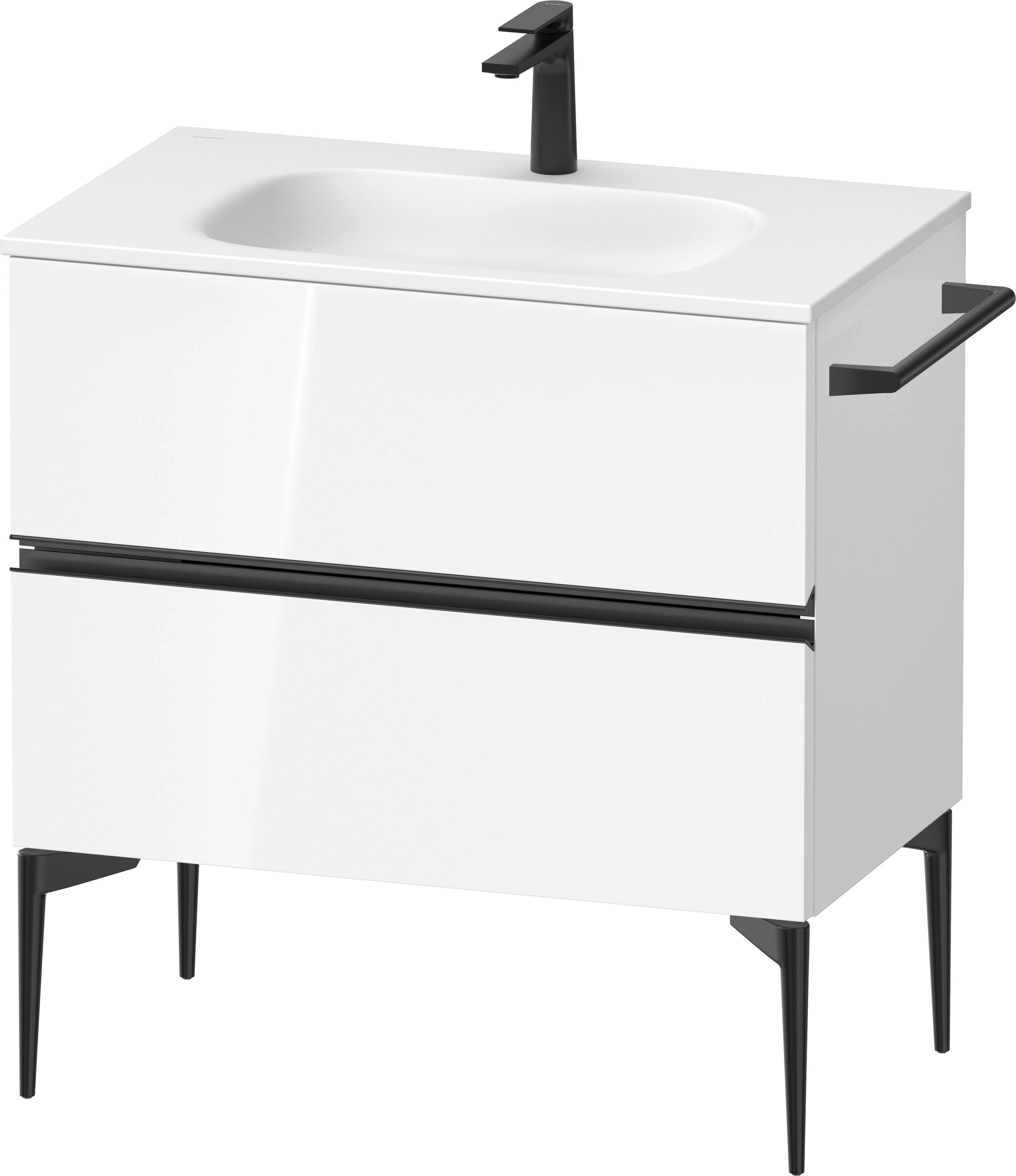 Duravit Sivida dulap 81x47.7x59.2 cm sub chiuveta pe perete alb-negru SV46510BD220000