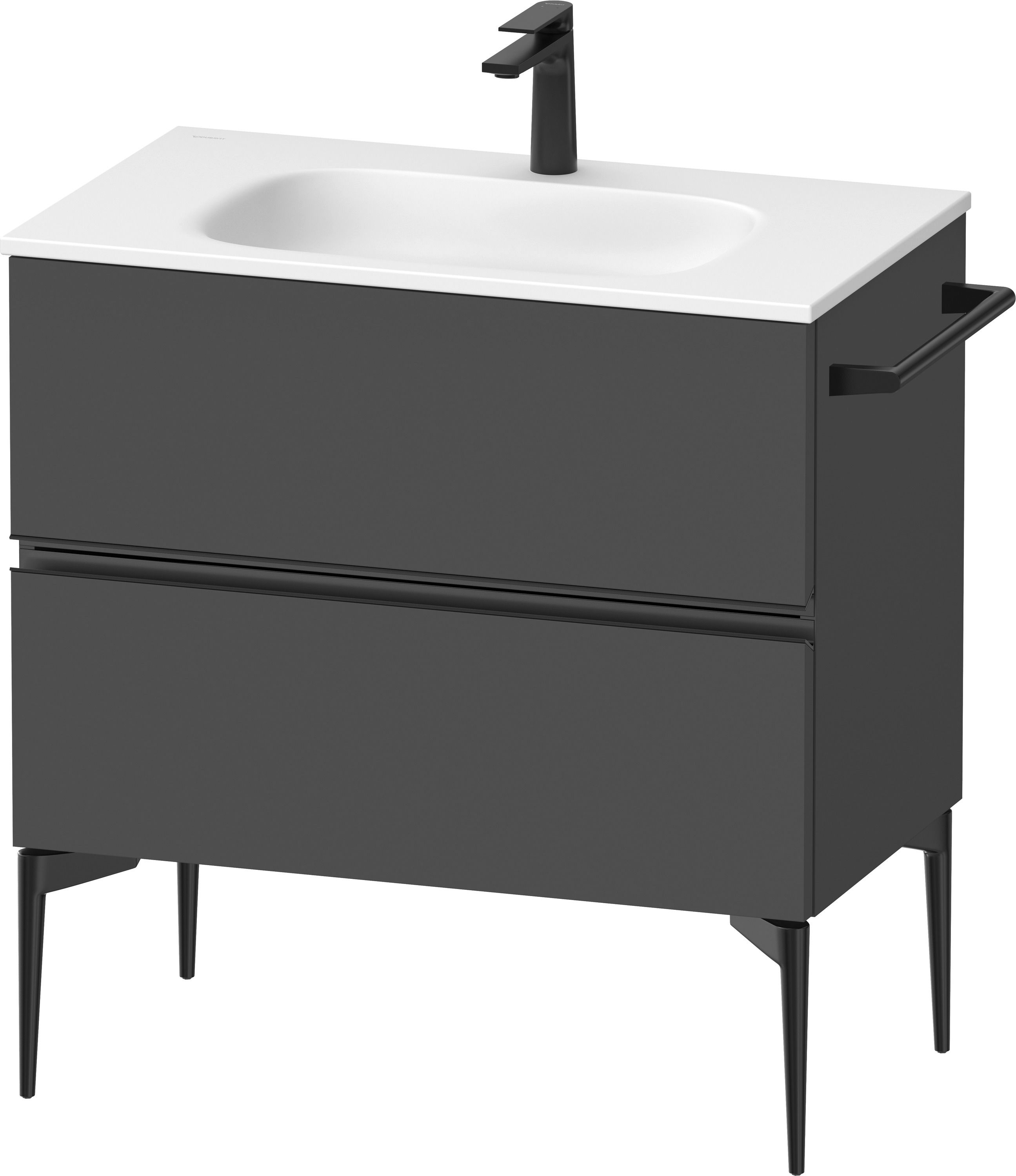 Duravit Sivida dulap 81x47.7x59.2 cm sub chiuveta pe perete negru-grafit SV46510BD490000