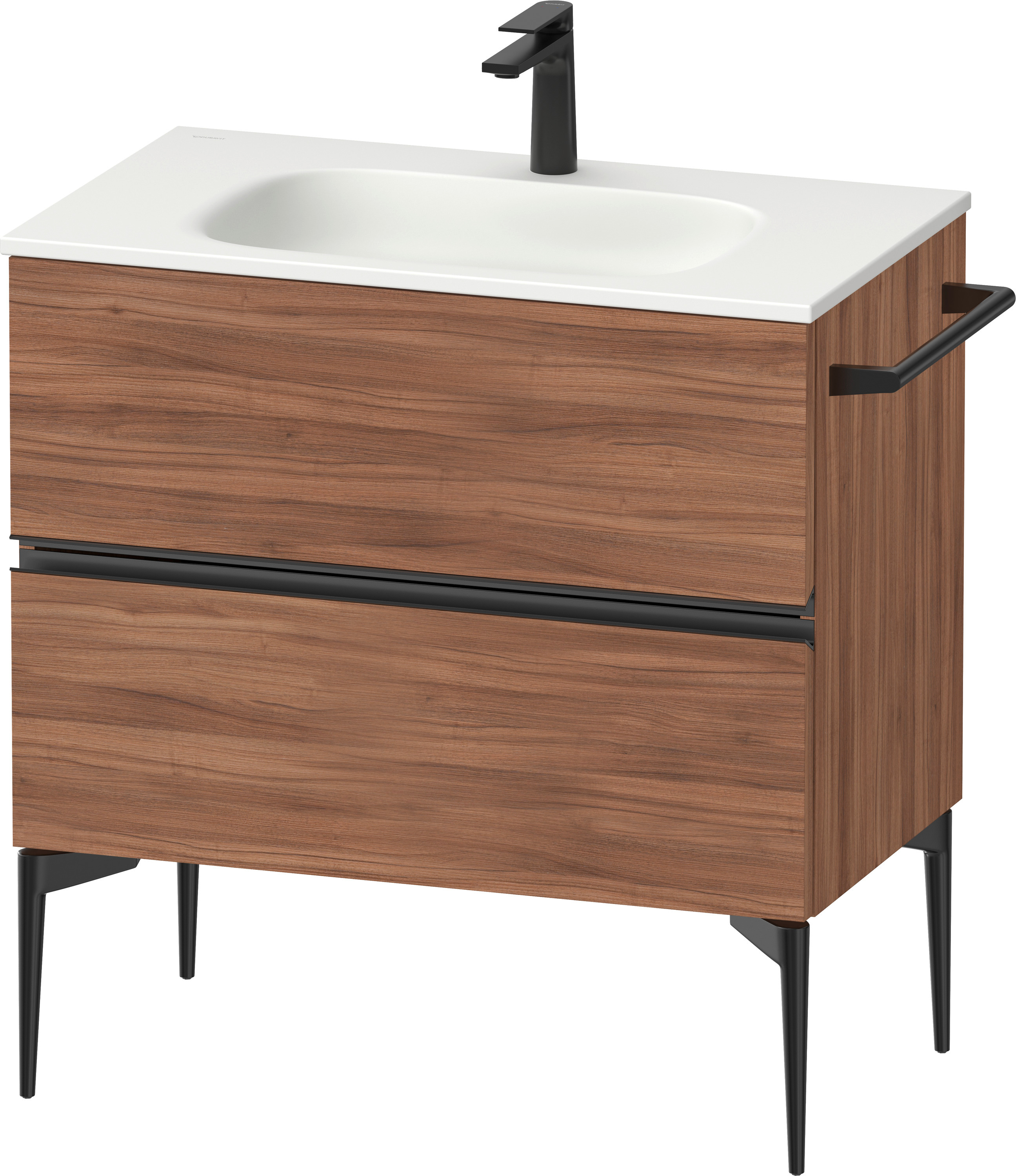 Duravit Sivida dulap 81x47.7x59.2 cm sub chiuveta pe perete negru-nucă SV46510BD790000