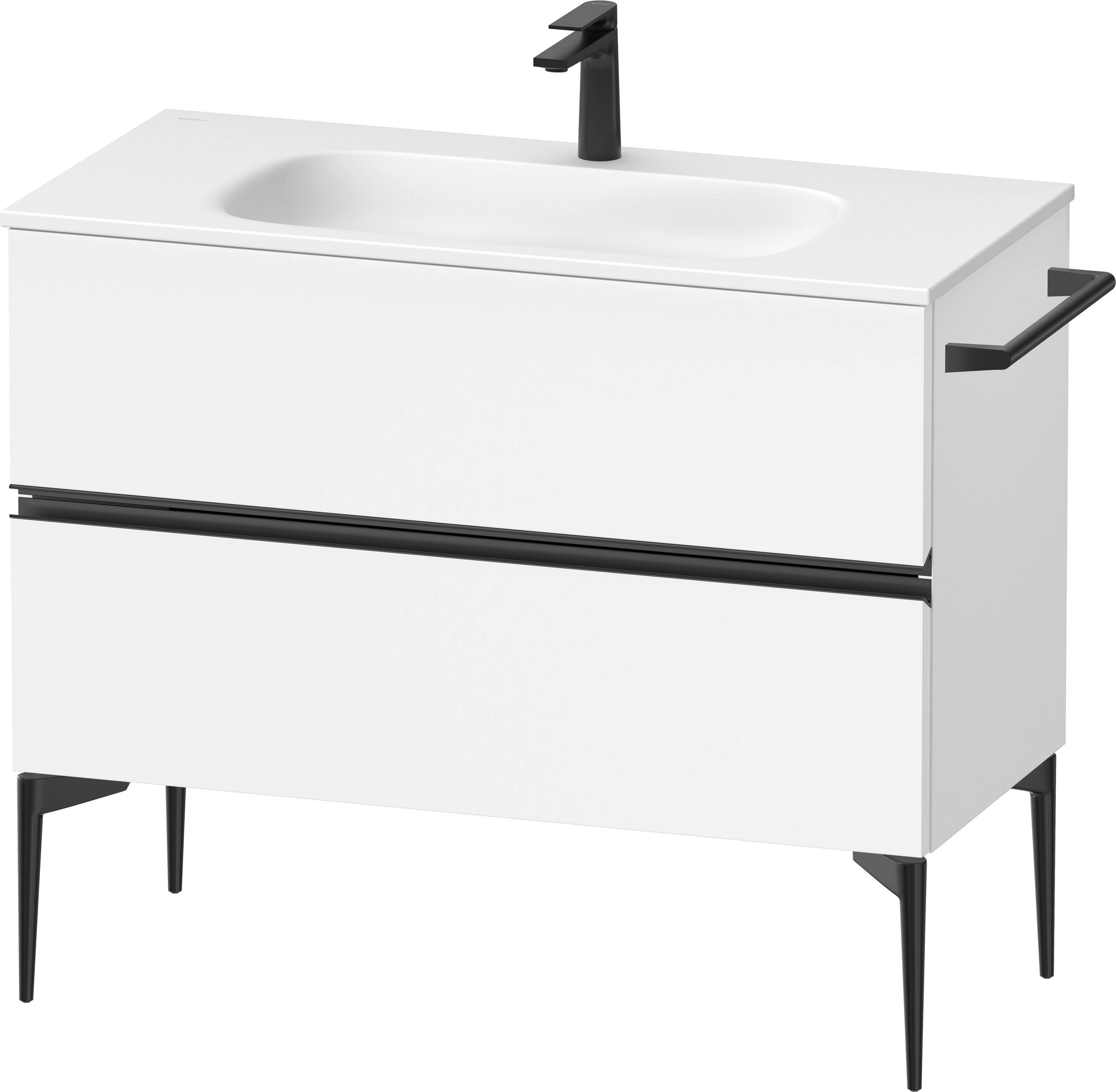 Duravit Sivida dulap 101x47.7x59.2 cm sub chiuveta pe perete alb-negru SV46520BD180000