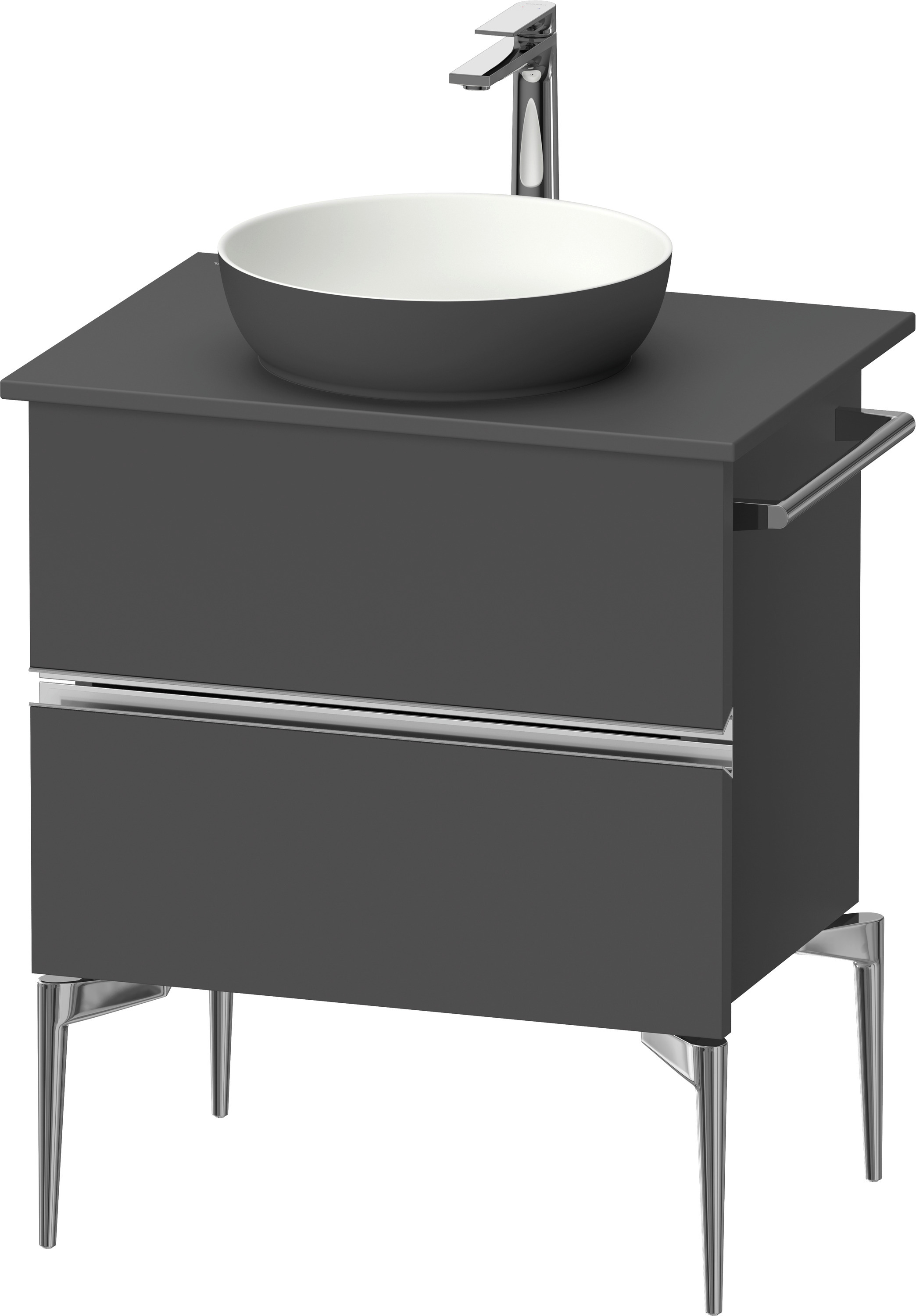 Duravit Sivida dulap 64.5x47.5x54.8 cm sub chiuveta pe perete grafit-crom SV4657010490000