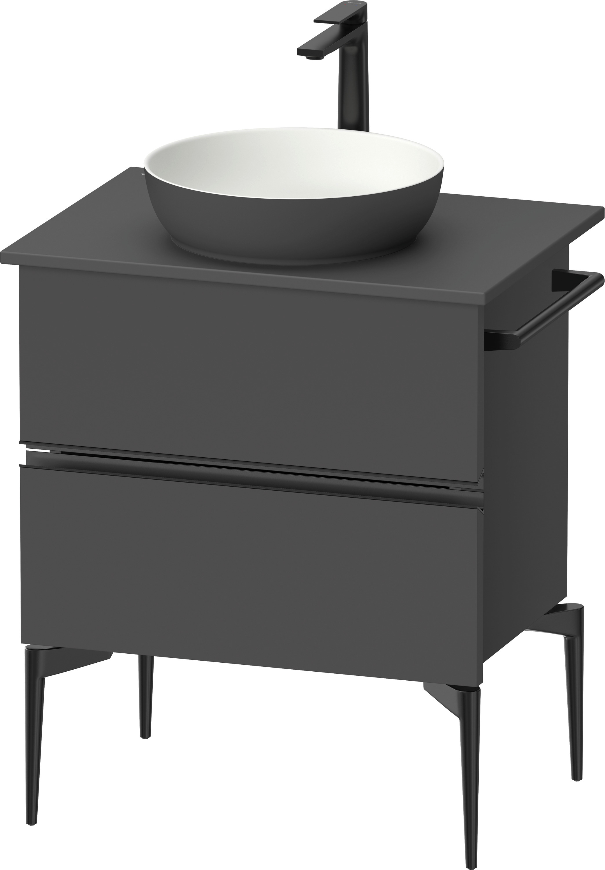 Duravit Sivida dulap 64.5x47.5x54.8 cm sub chiuveta pe perete negru-grafit SV46570BD490000