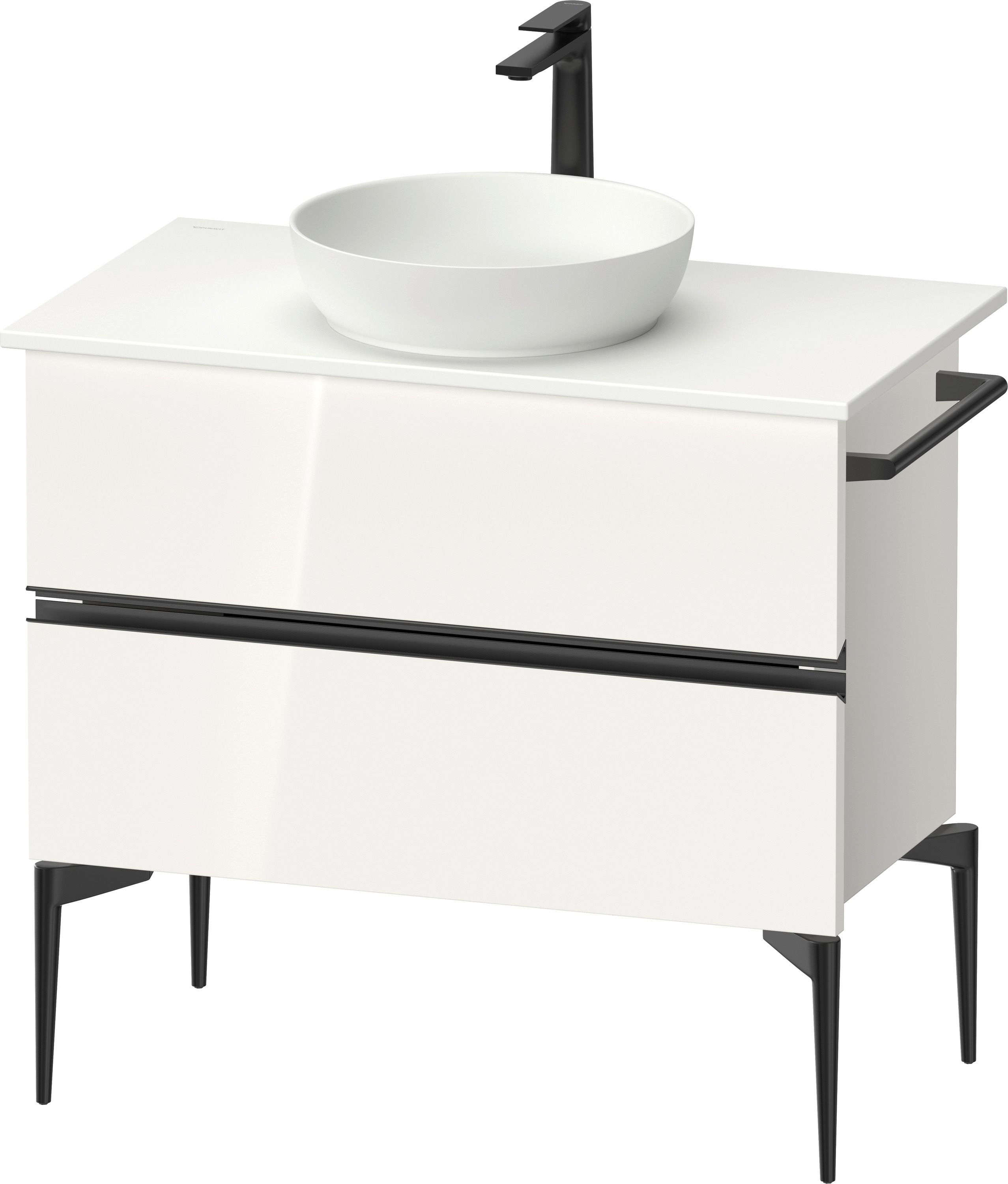 Duravit Sivida dulap 84.5x47.5x54.8 cm sub chiuveta pe perete alb-negru SV46580BD220000