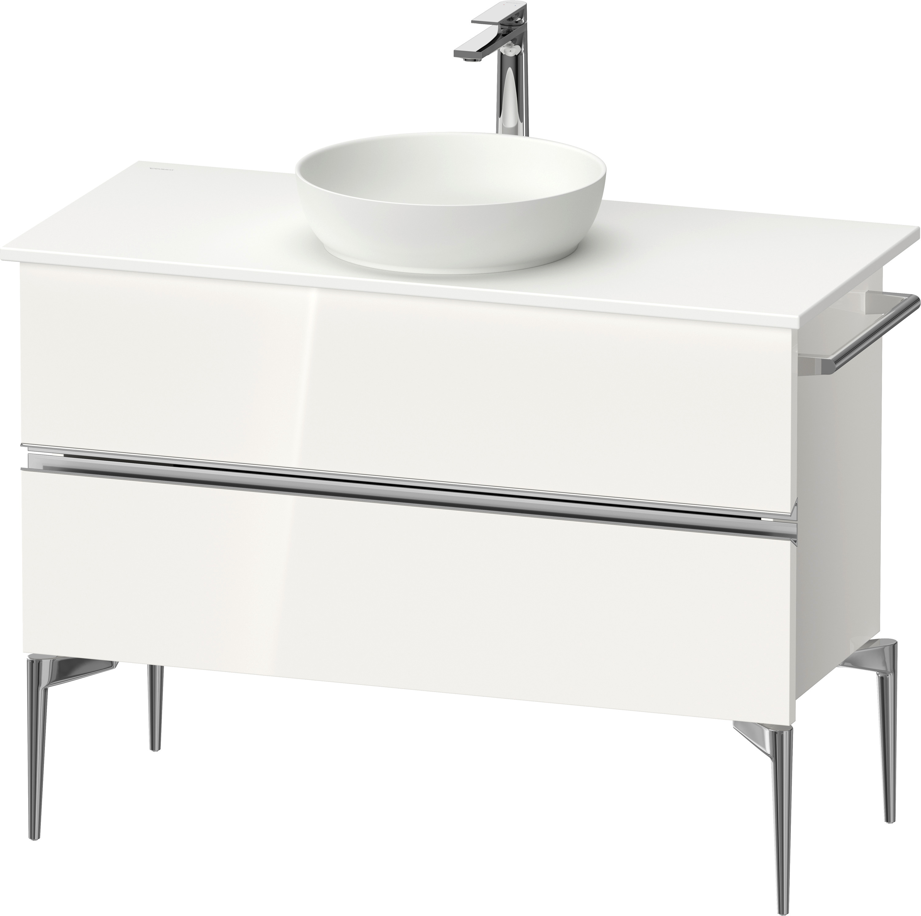 Duravit Sivida dulap 104.5x47.5x54.8 cm sub chiuveta pe perete alb-crom SV4659010220000