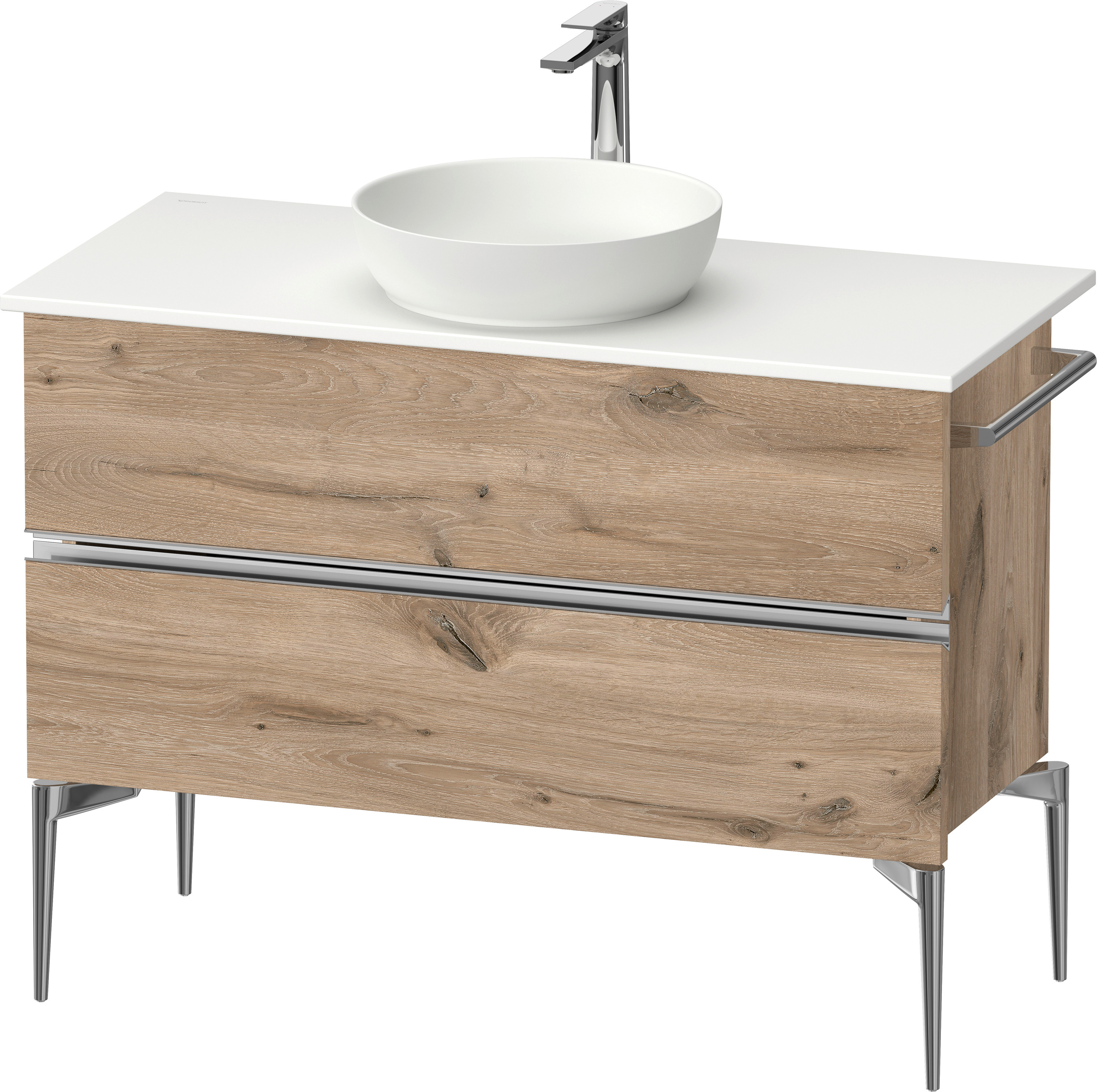 Duravit Sivida dulap 104.5x47.5x54.8 cm sub chiuveta pe perete stejar-crom SV4659010550000