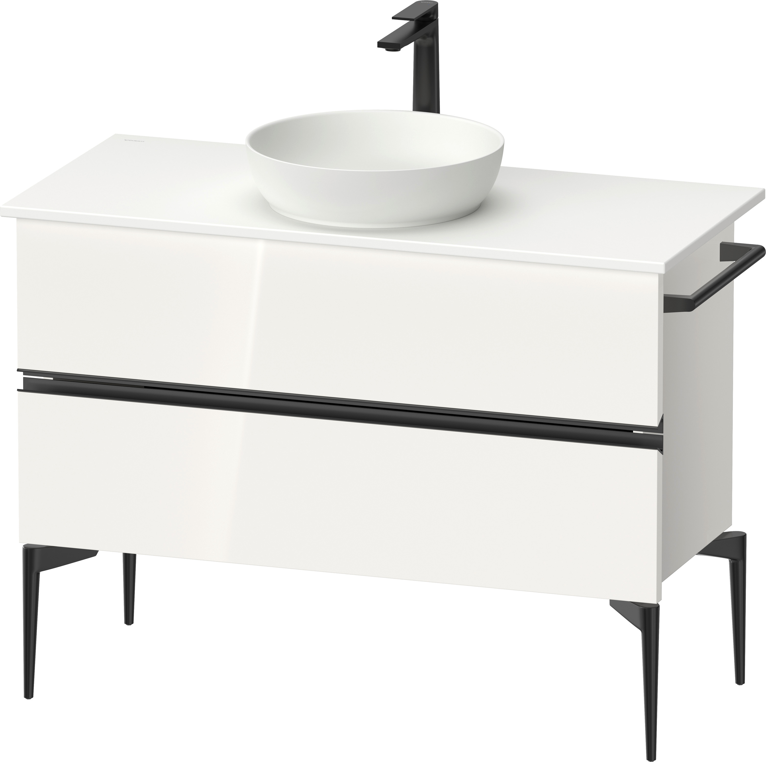Duravit Sivida dulap 104.5x47.5x54.8 cm sub chiuveta pe perete alb-negru SV46590BD220000