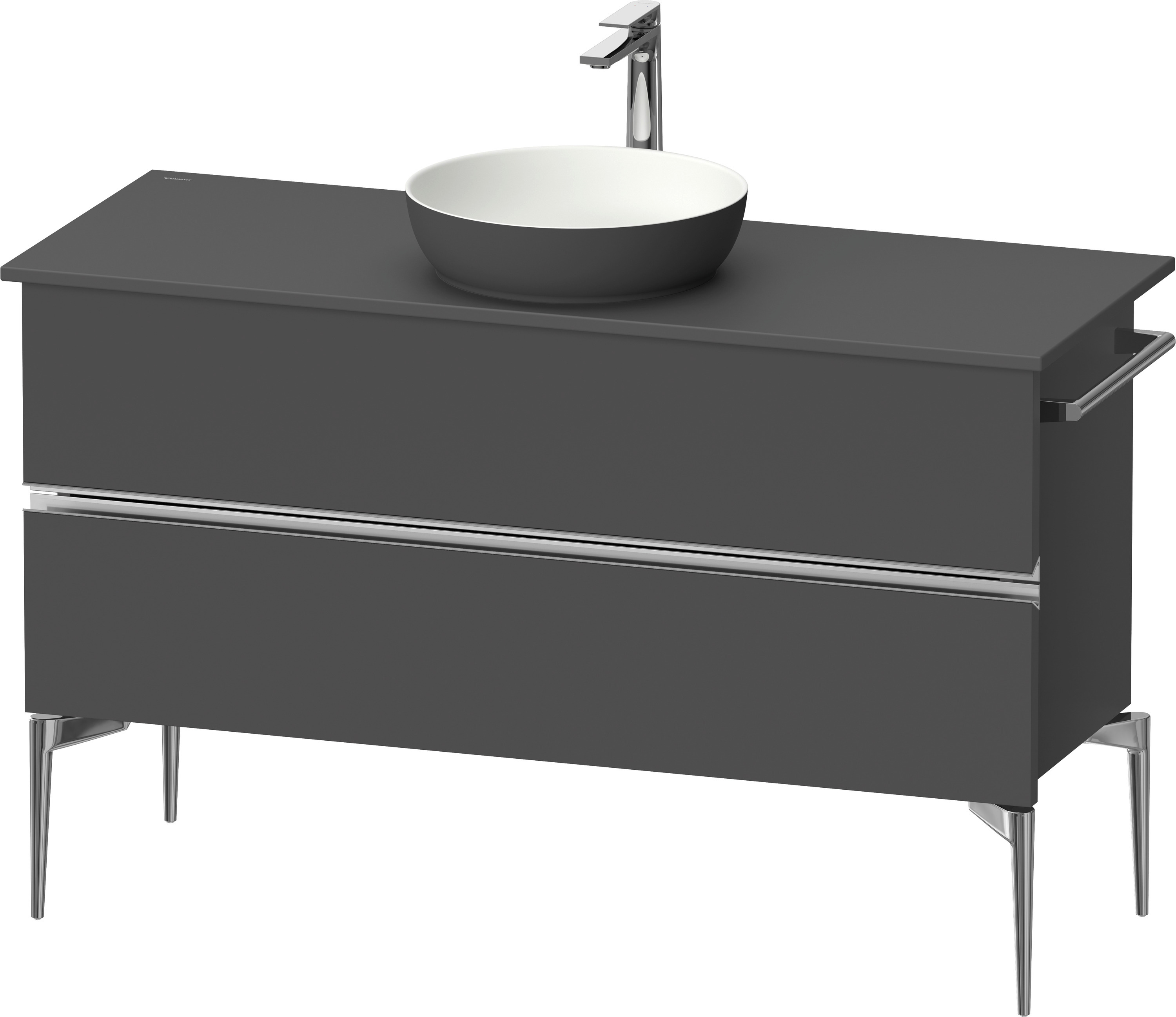 Duravit Sivida dulap 124.5x47.5x54.8 cm sub chiuveta pe perete grafit-crom SV4660010490000