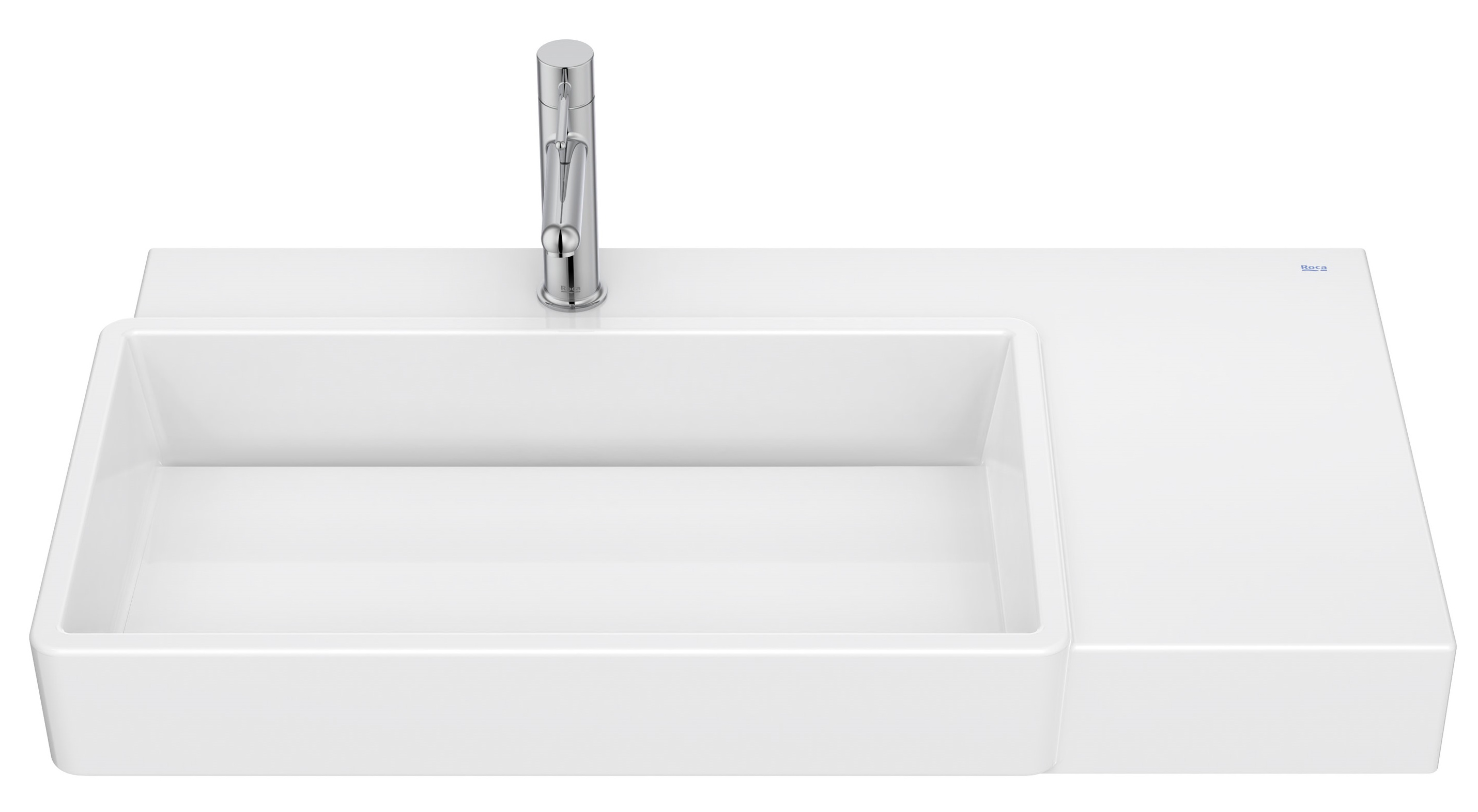Roca Tura lavoar 80x43 cm dreptunghiular clasică-de blat alb A327697S00