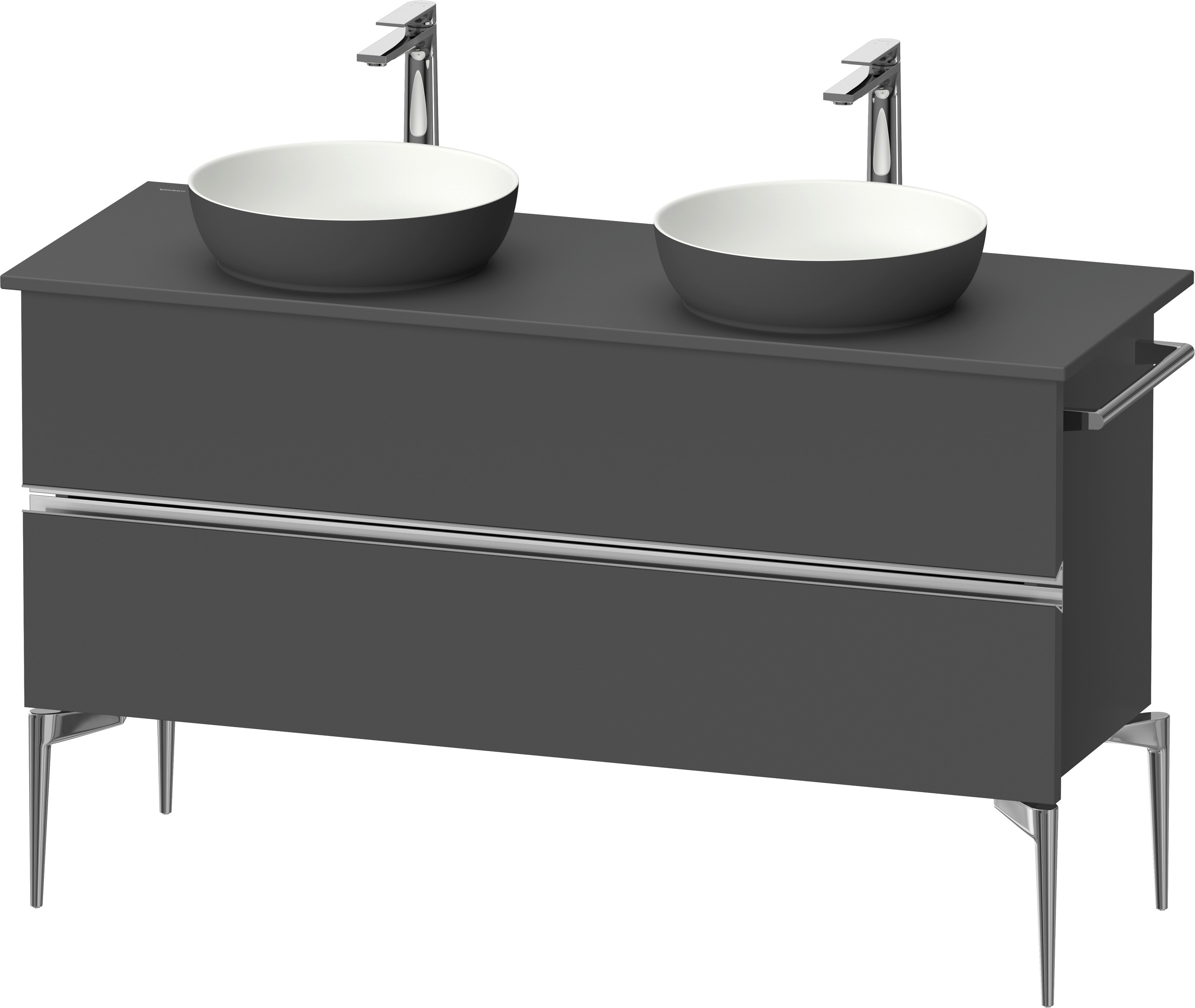 Duravit Sivida dulap 131.5x47.5x54.8 cm sub chiuveta pe perete grafit-crom SV4661010490000