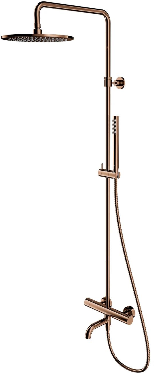 Omnires Y set cadă și duș perete cu termostat cu duș de ploaie cupru Y1234CP