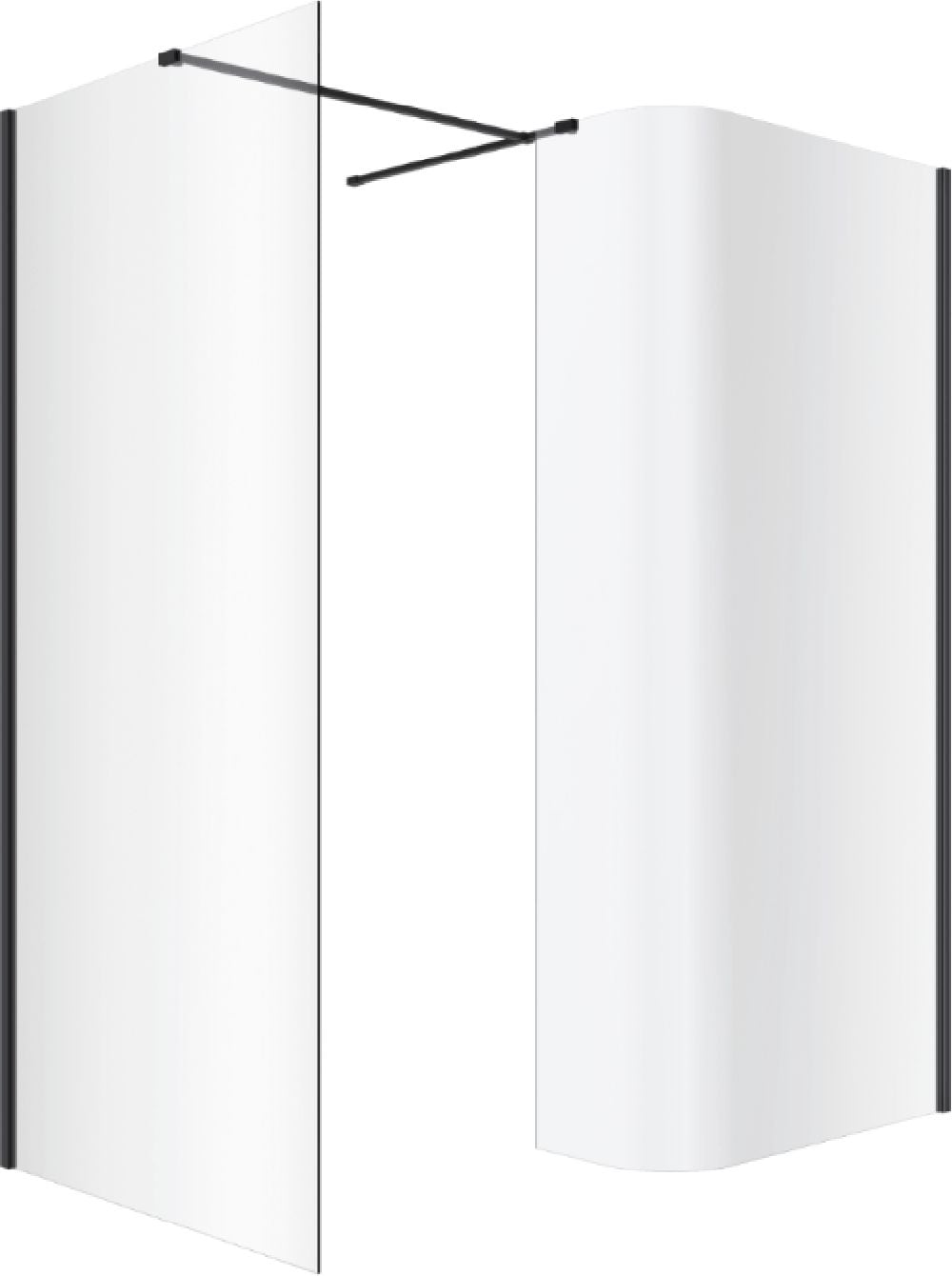 Set perete cabină de duș walk-in Excellent Vidoq KAEX.1507.830.LP.BL, perete cabină de duș walk-in Excellent Vidoq KAEX.1506.1200.LP.BL