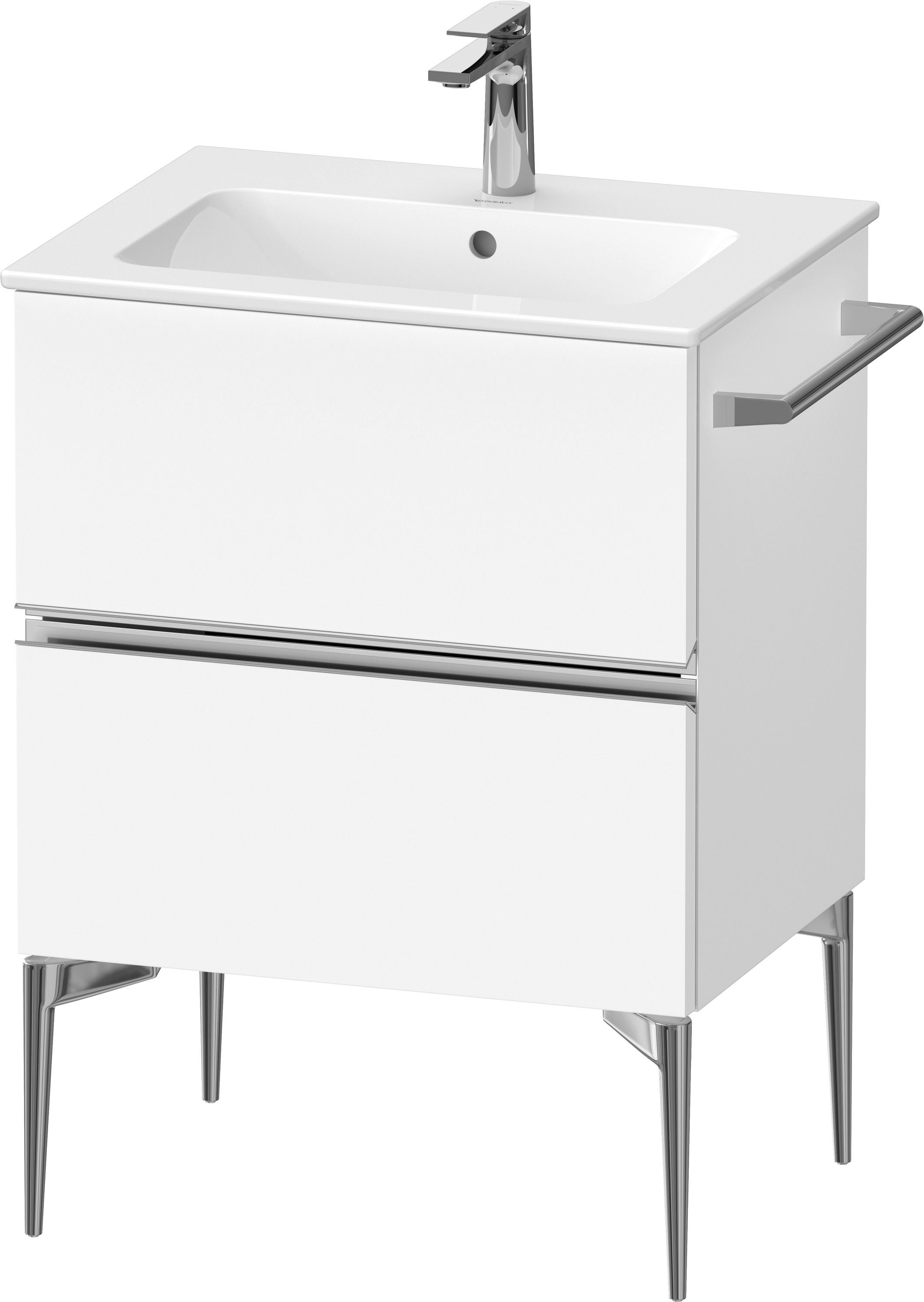 Duravit Sivida dulap 61x47.7x59.1 cm sub chiuveta pe perete alb-crom SV4643010180000