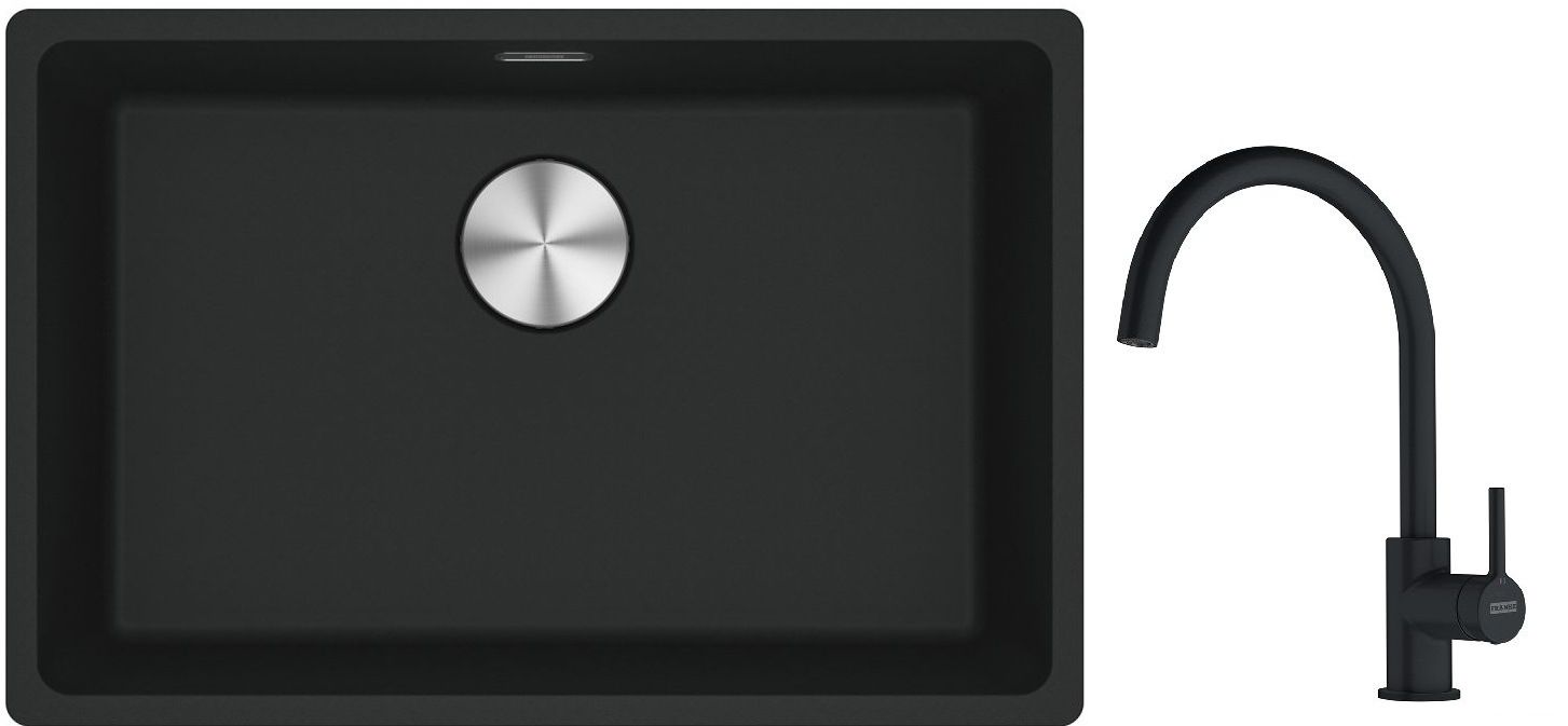 Set chiuvetă din granit Franke Maris 125.0687.256, baterie bucătărie Franke Lina 115.0626.019