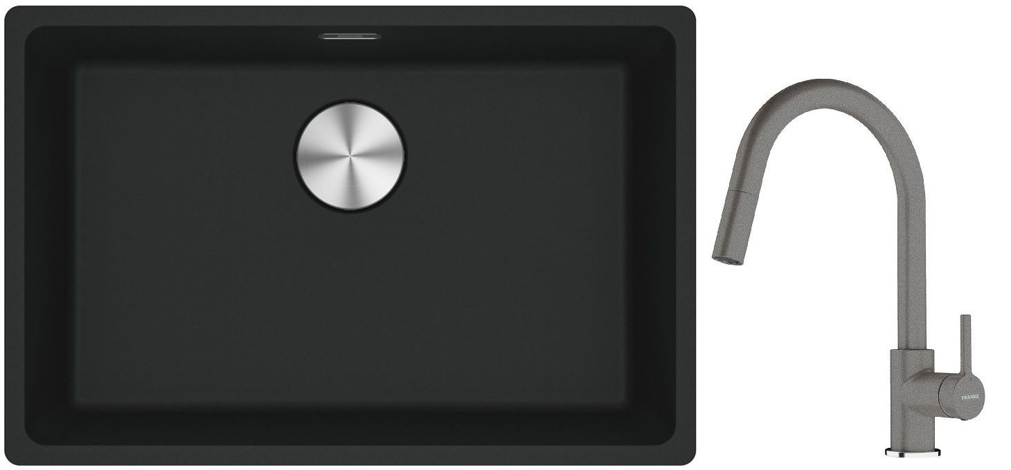 Set chiuvetă din granit Franke Maris 125.0687.256, baterie bucătărie Franke Lina 115.0626.057