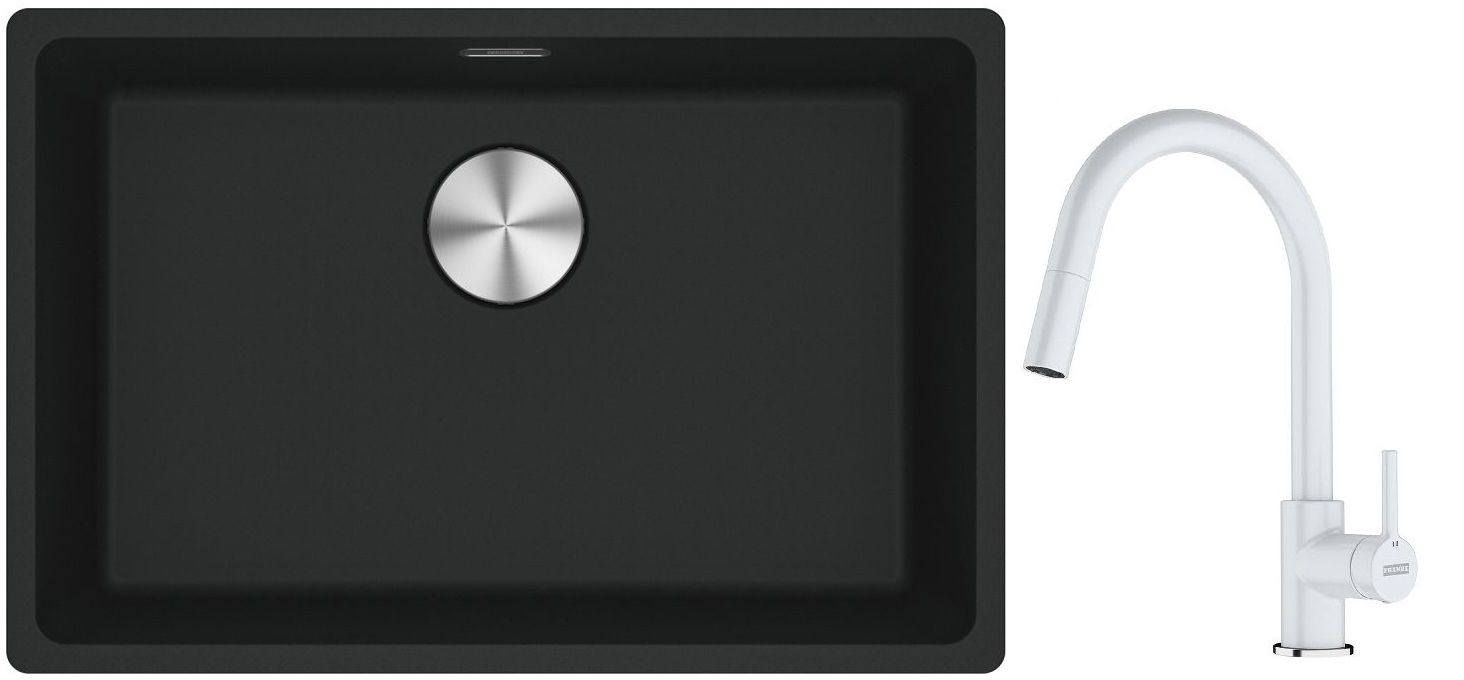 Set chiuvetă din granit Franke Maris 125.0687.256, baterie bucătărie Franke Lina 115.0626.081