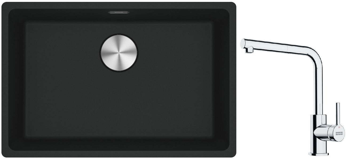 Set chiuvetă din granit Franke Maris 125.0687.256, baterie bucătărie Franke Lina 115.0712.420
