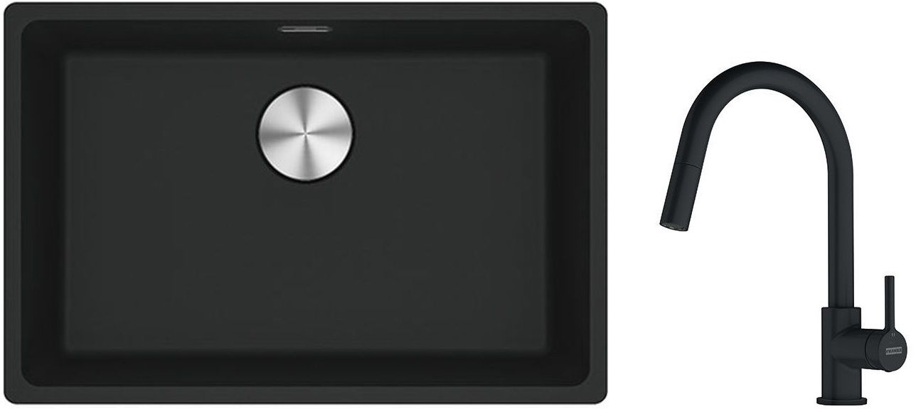 Set chiuvetă din granit Franke Maris 125.0687.252, baterie bucătărie Franke Lina 115.0626.053