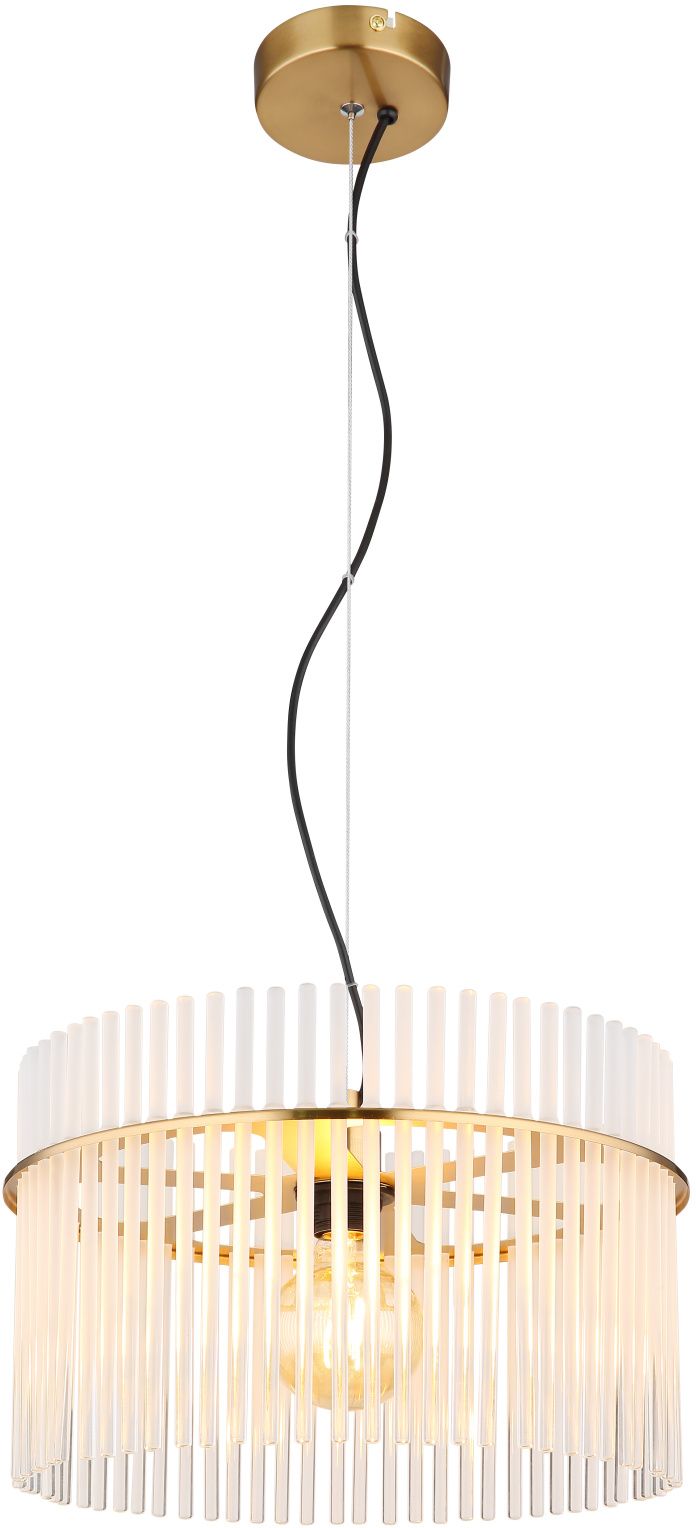 Globo Lighting Gorley lampă suspendată 1x60 W alb-transparent-auriu 15698HM