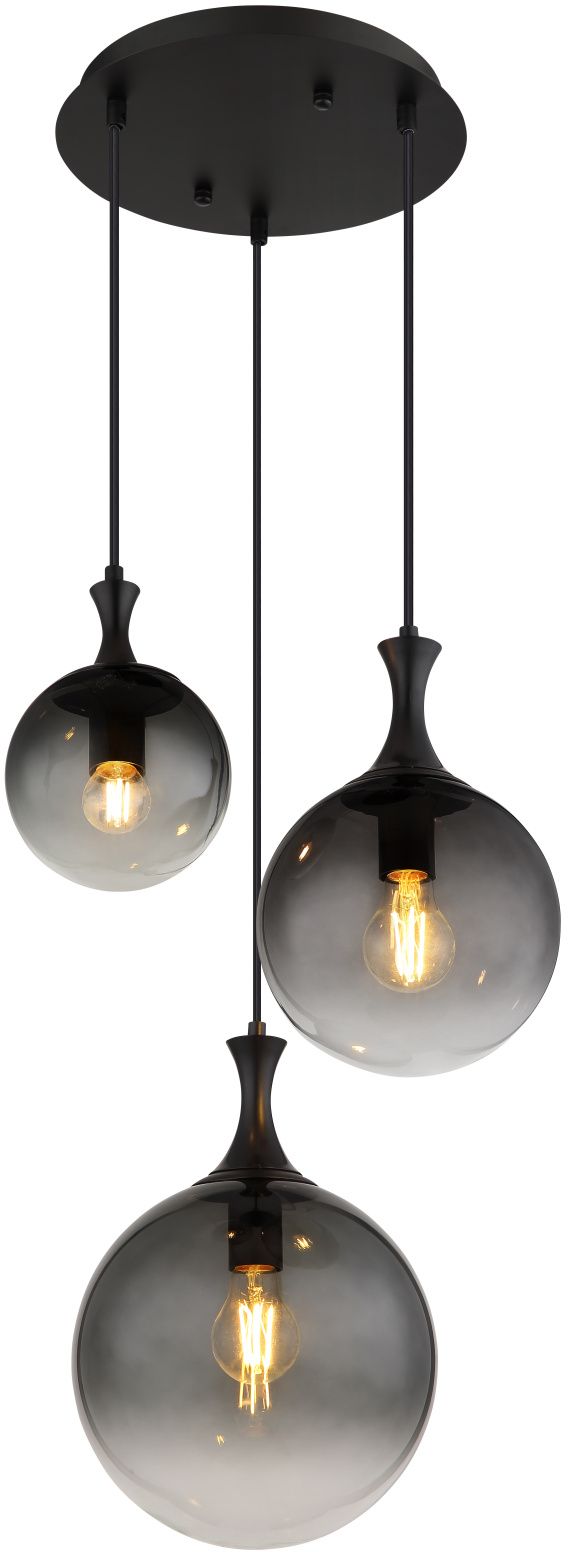 Globo Lighting Dalton lampă suspendată 3x10 W negru-fumuriu 15885-3H
