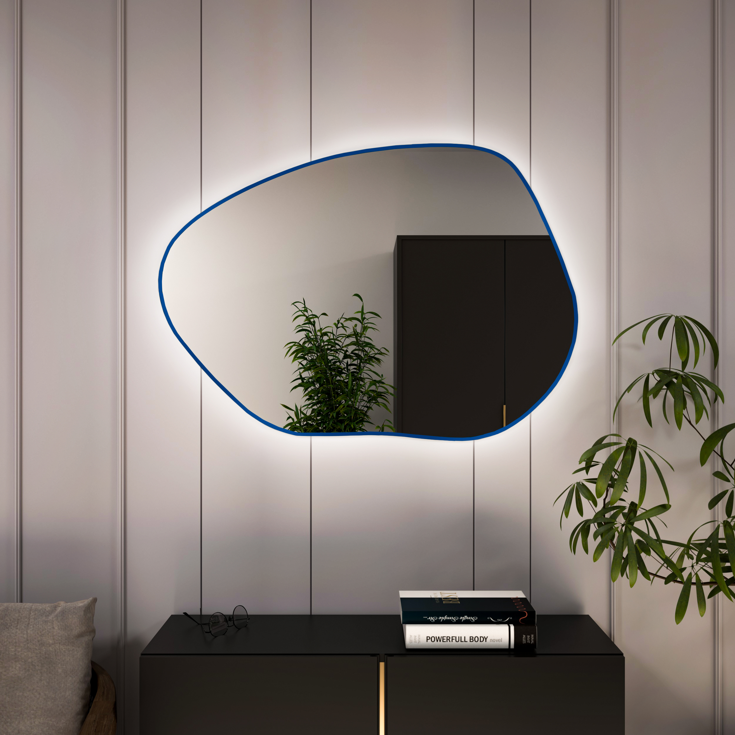 Baltica Design Bright Stain I oglindă 70x50 cm cu iluminare albastru 5904107931500