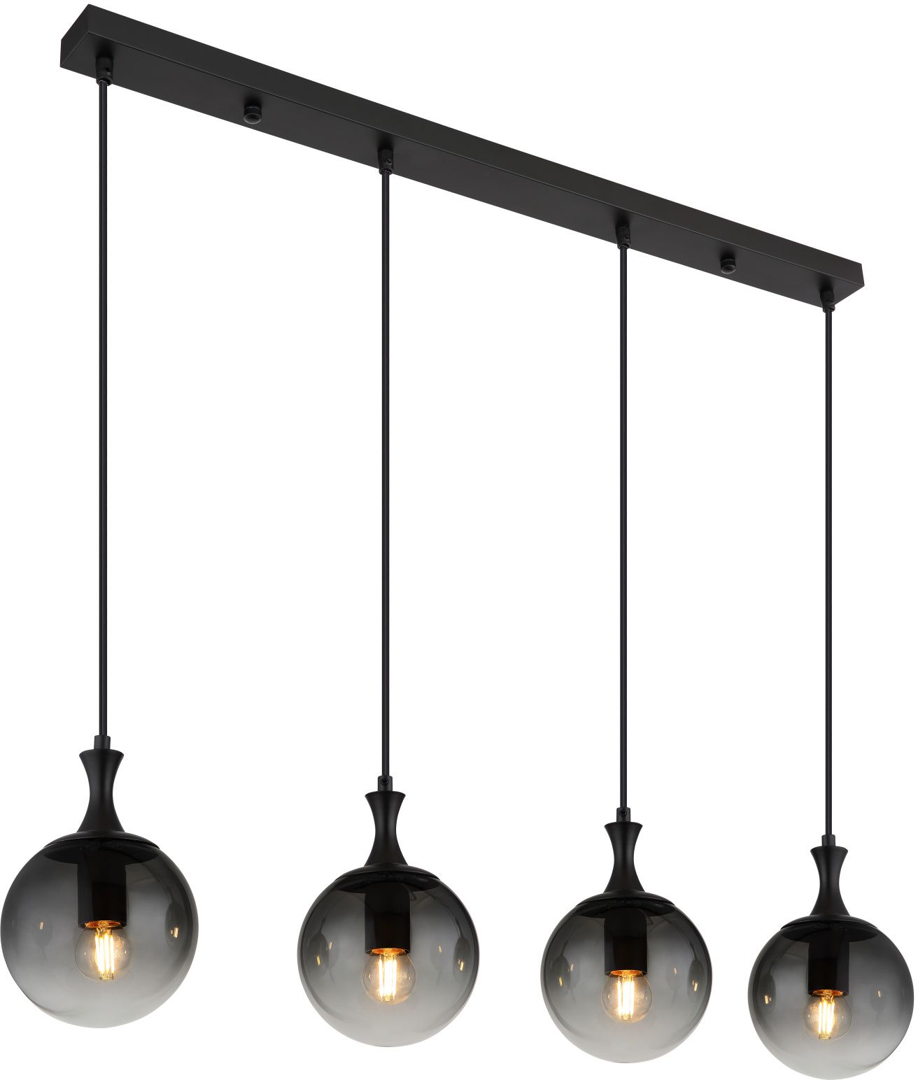 Globo Lighting Dalton lampă suspendată 4x40 W negru-fumuriu 15885-4H