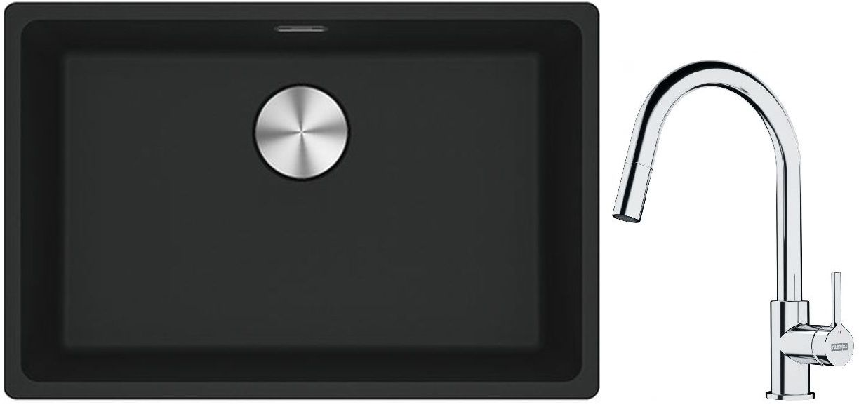 Set chiuvetă din granit Franke Maris 125.0687.252, baterie bucătărie Franke Lina 115.0693.229