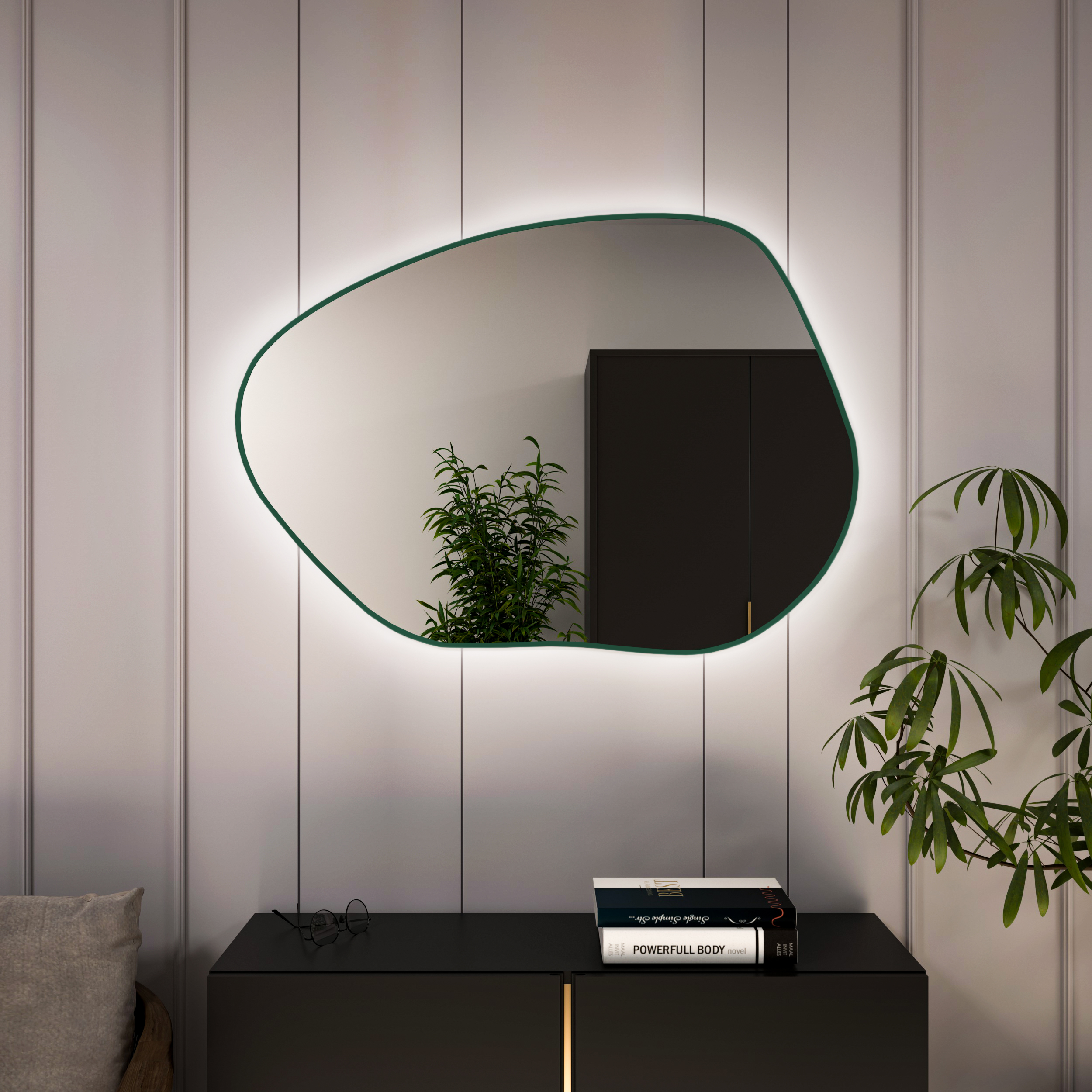 Baltica Design Bright Stain I oglindă 60x43 cm cu iluminare verde 5904107931630
