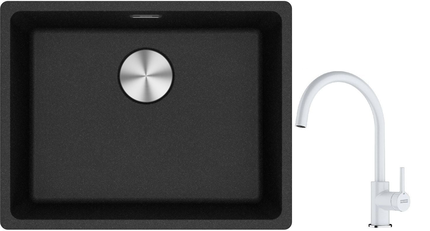 Set chiuvetă din granit Franke Maris 125.0687.253, baterie bucătărie Franke Lina 115.0626.024