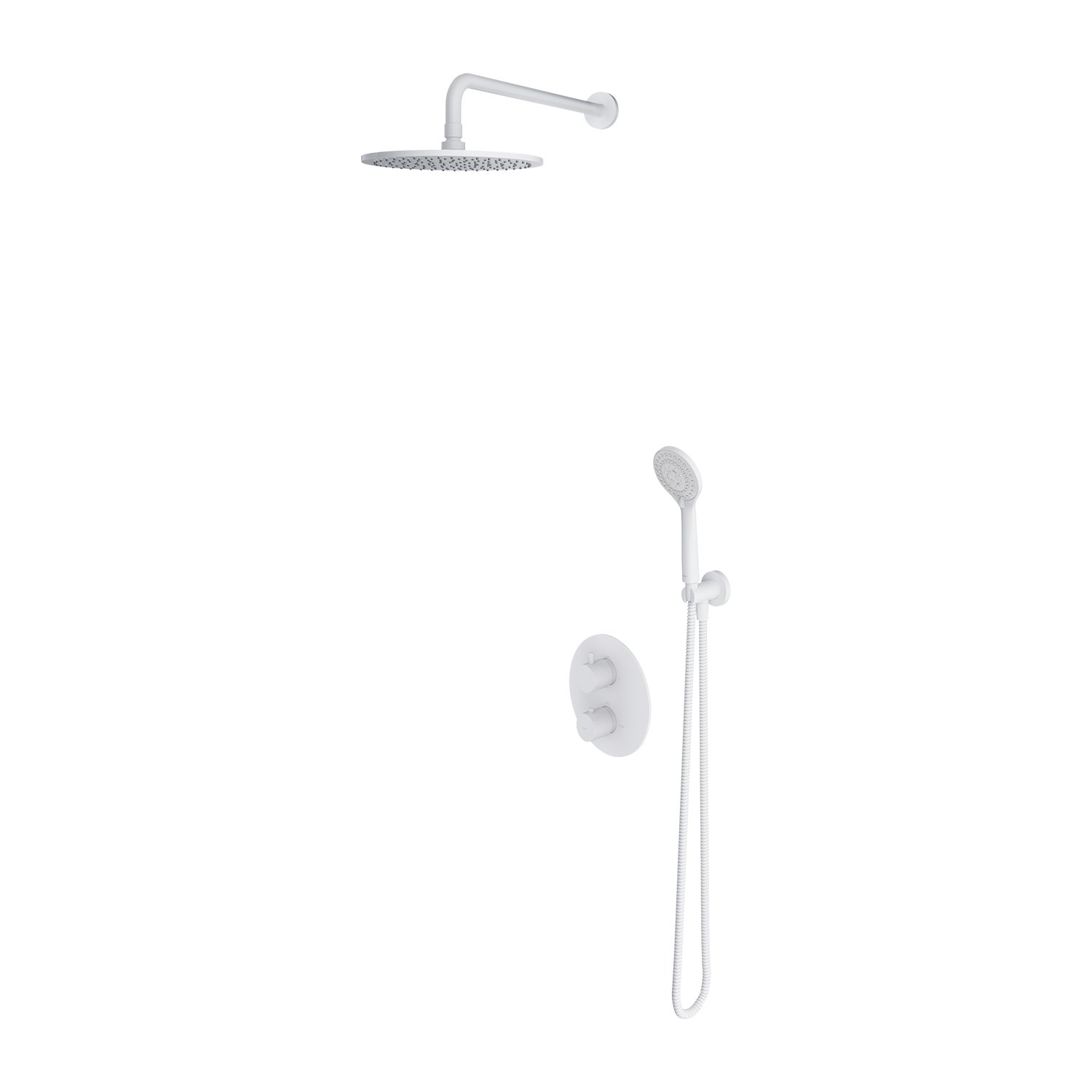 Omnires Y set de duș ascuns cu termostat cu duș de ploaie alb SYSYT05WM