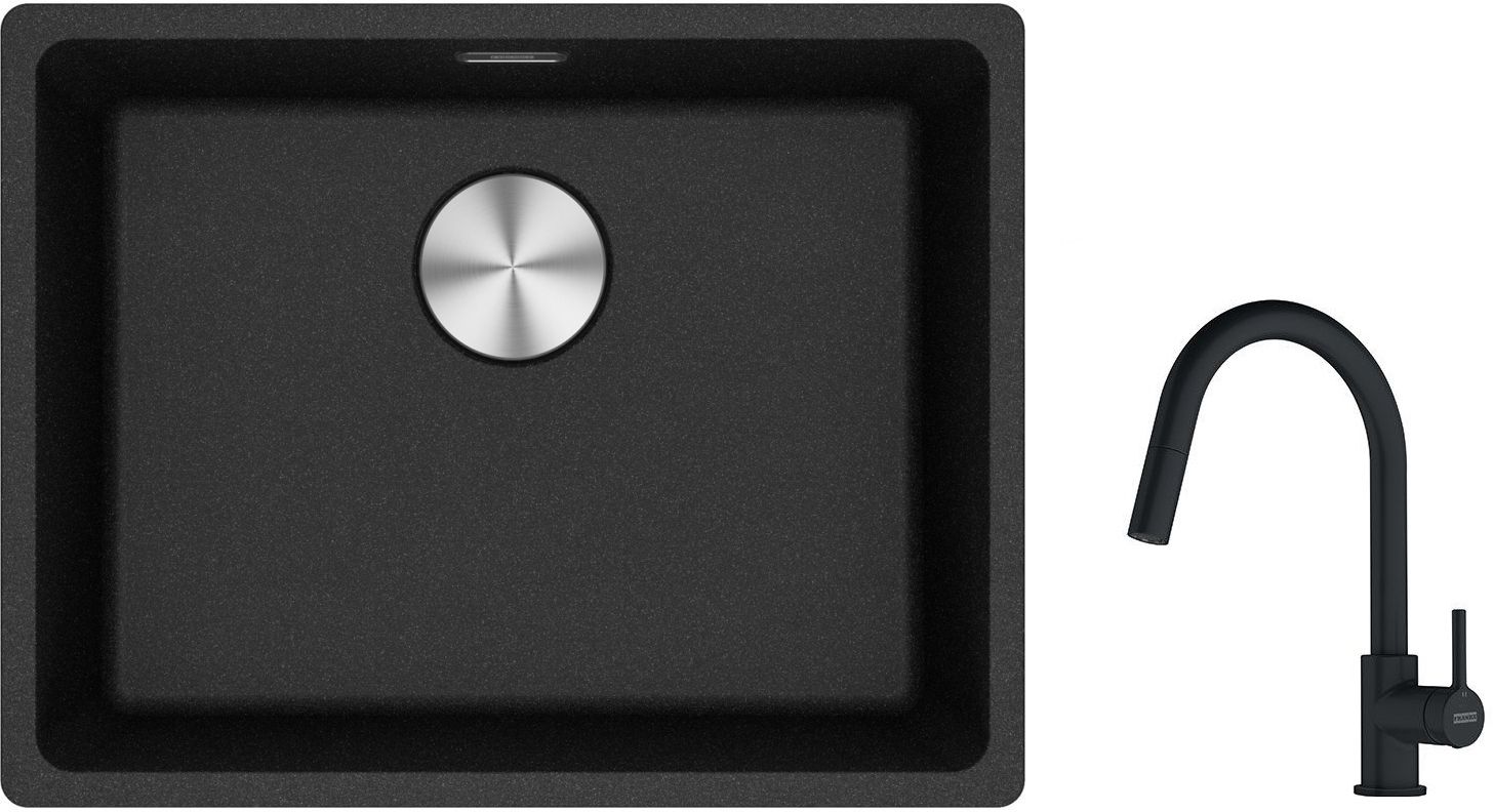 Set chiuvetă din granit Franke Maris 125.0687.253, baterie bucătărie Franke Lina 115.0626.053