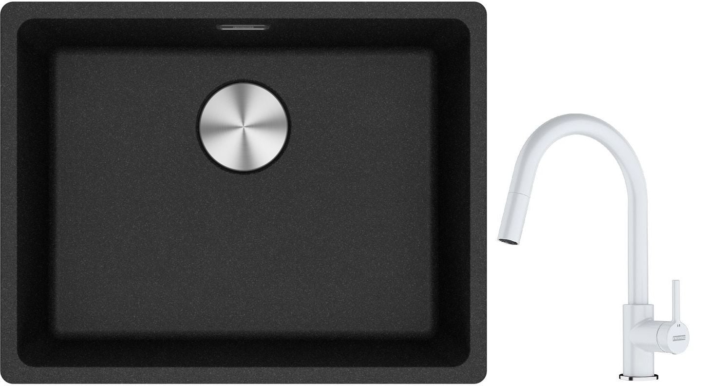 Set chiuvetă din granit Franke Maris 125.0687.253, baterie bucătărie Franke Lina 115.0626.081