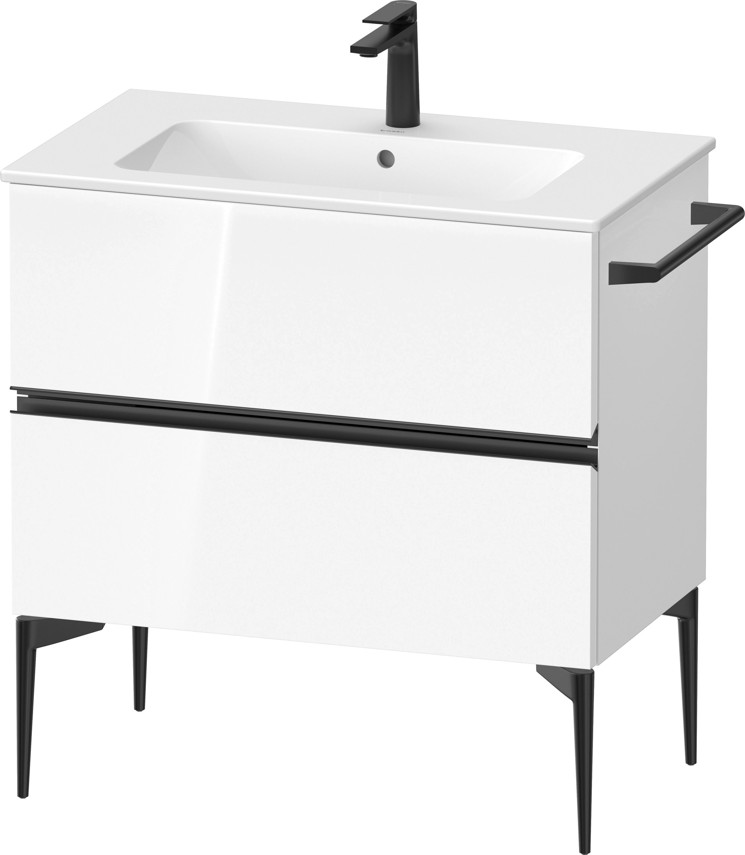 Duravit Sivida dulap 81x47.7x59.1 cm sub chiuveta pe perete alb-negru SV46440BD220000