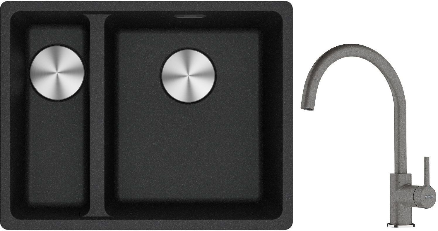 Set chiuvetă din granit Franke Maris 125.0687.269, baterie bucătărie Franke Lina 115.0626.022