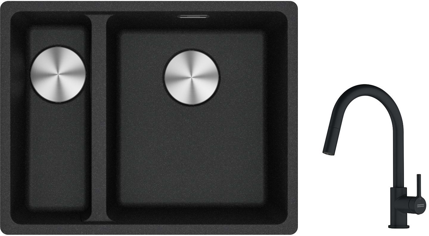 Set chiuvetă din granit Franke Maris 125.0687.269, baterie bucătărie Franke Lina 115.0626.053