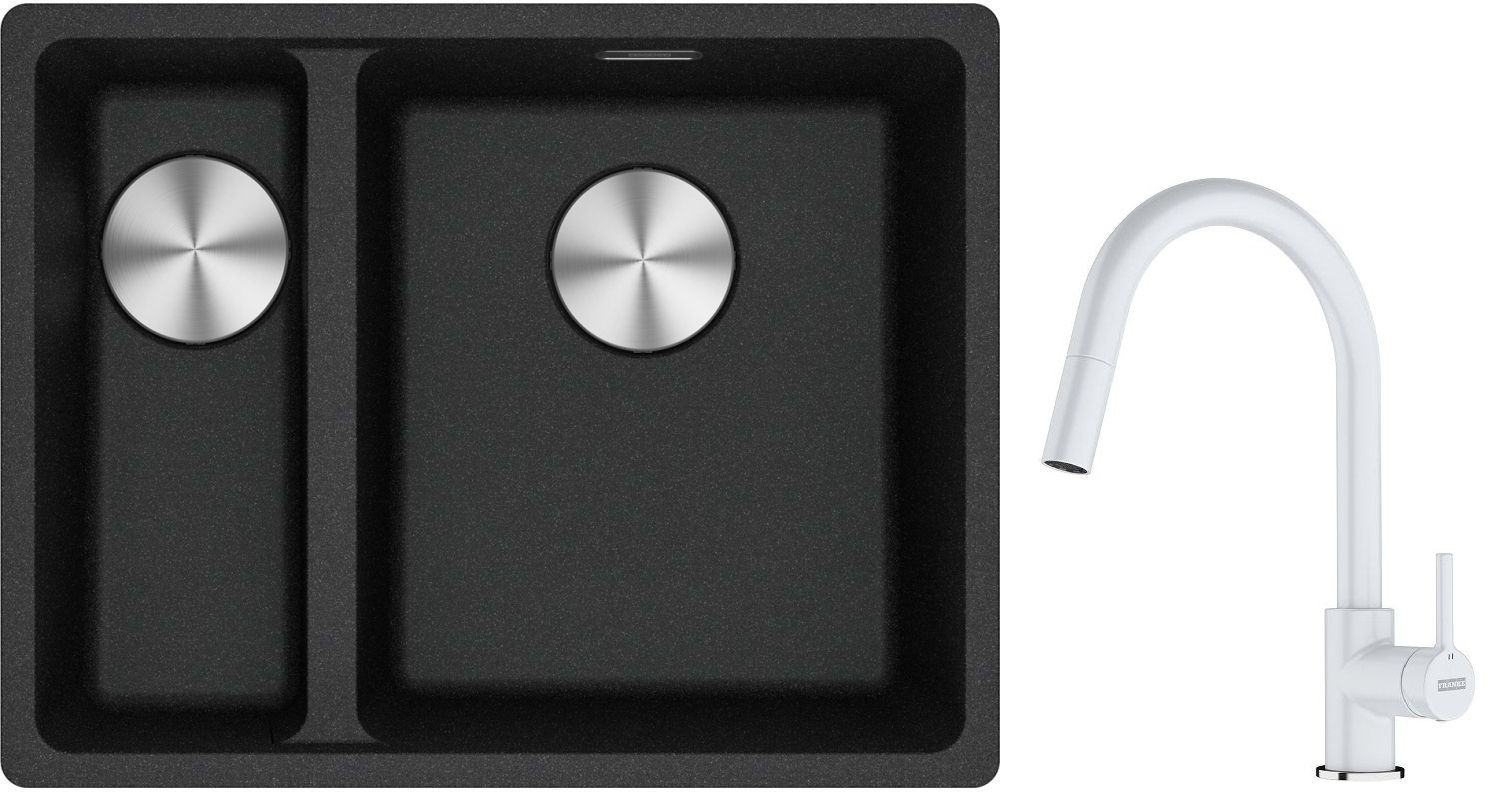 Set chiuvetă din granit Franke Maris 125.0687.269, baterie bucătărie Franke Lina 115.0626.081