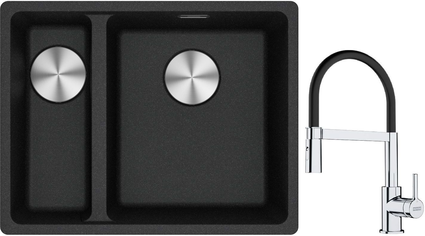 Set chiuvetă din granit Franke Maris 125.0687.269, baterie bucătărie Franke Lina 115.0626.085