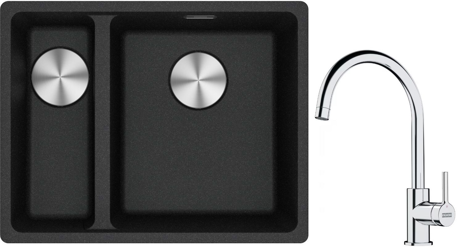 Set chiuvetă din granit Franke Maris 125.0687.269, baterie bucătărie Franke Lina 115.0693.228