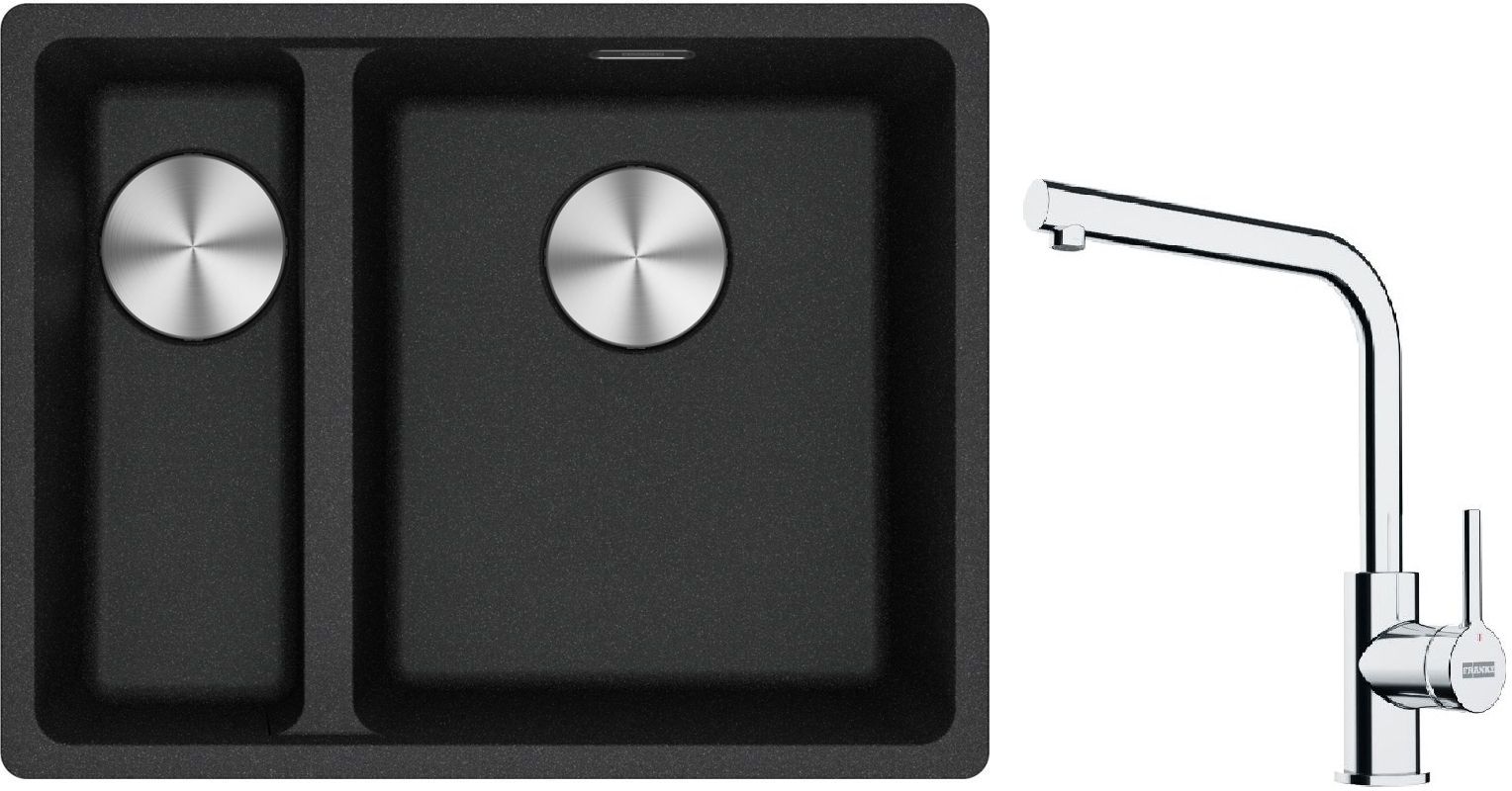 Set chiuvetă din granit Franke Maris 125.0687.269, baterie bucătărie Franke Lina 115.0693.230